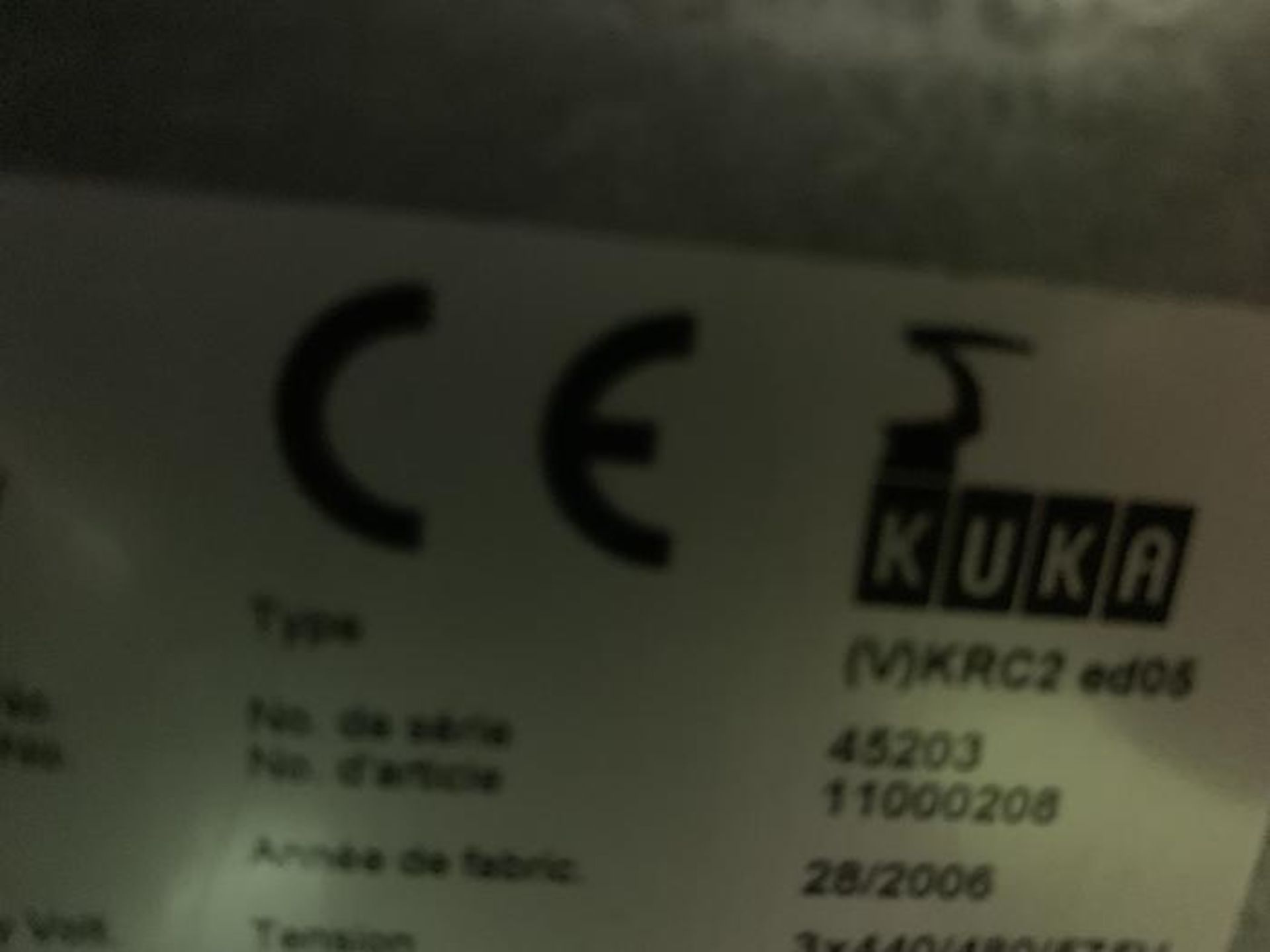 KUKA KR6 ARC 6 AXIS CNC ROBOT 6KG X 1611MM W/KRC2 ed05 CONTROL, YEAR 2006, SN 880293/45203 - Image 7 of 8