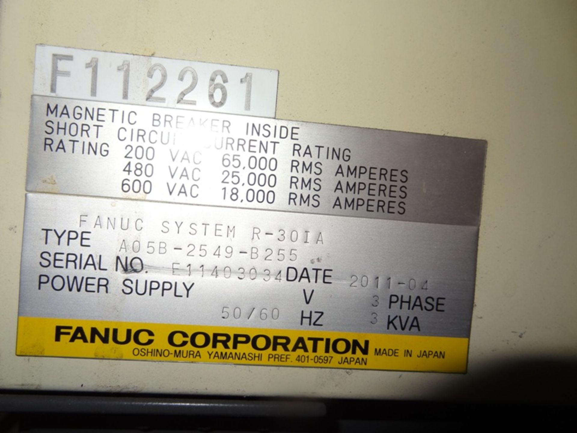 FANUC ROBOT ARCMATE 120iC/10L WITH R-30iA CONTROL, TEACH & CABLES, YEAR 2011, SN 112261 - Image 18 of 18