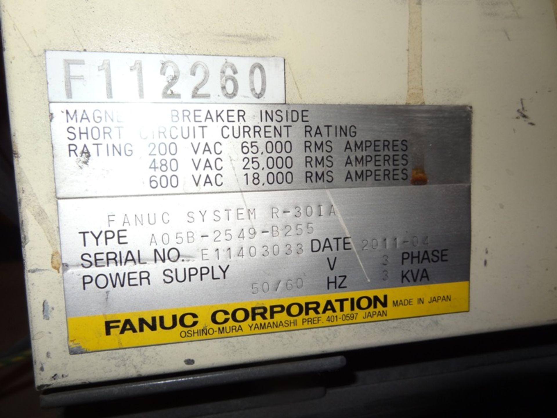 FANUC ROBOT ARCMATE 120iC/10L WITH R-30iA CONTROL, TEACH & CABLES, YEAR 2011, SN 112260 - Image 20 of 21