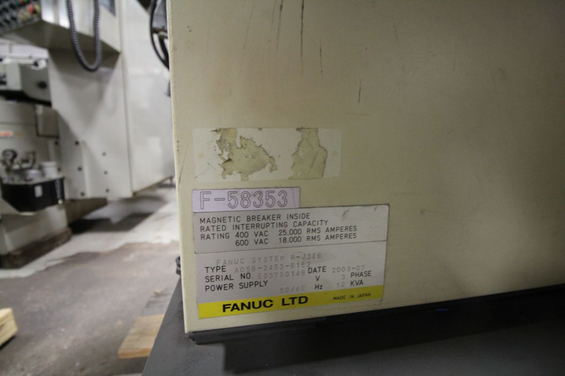 FANUC ROBOT R2000iA/125L WITH R-J3iB CONTROLS, TEACH & CABLES, YEAR 2003, SN 58353, COMP REFURBED - Image 9 of 10