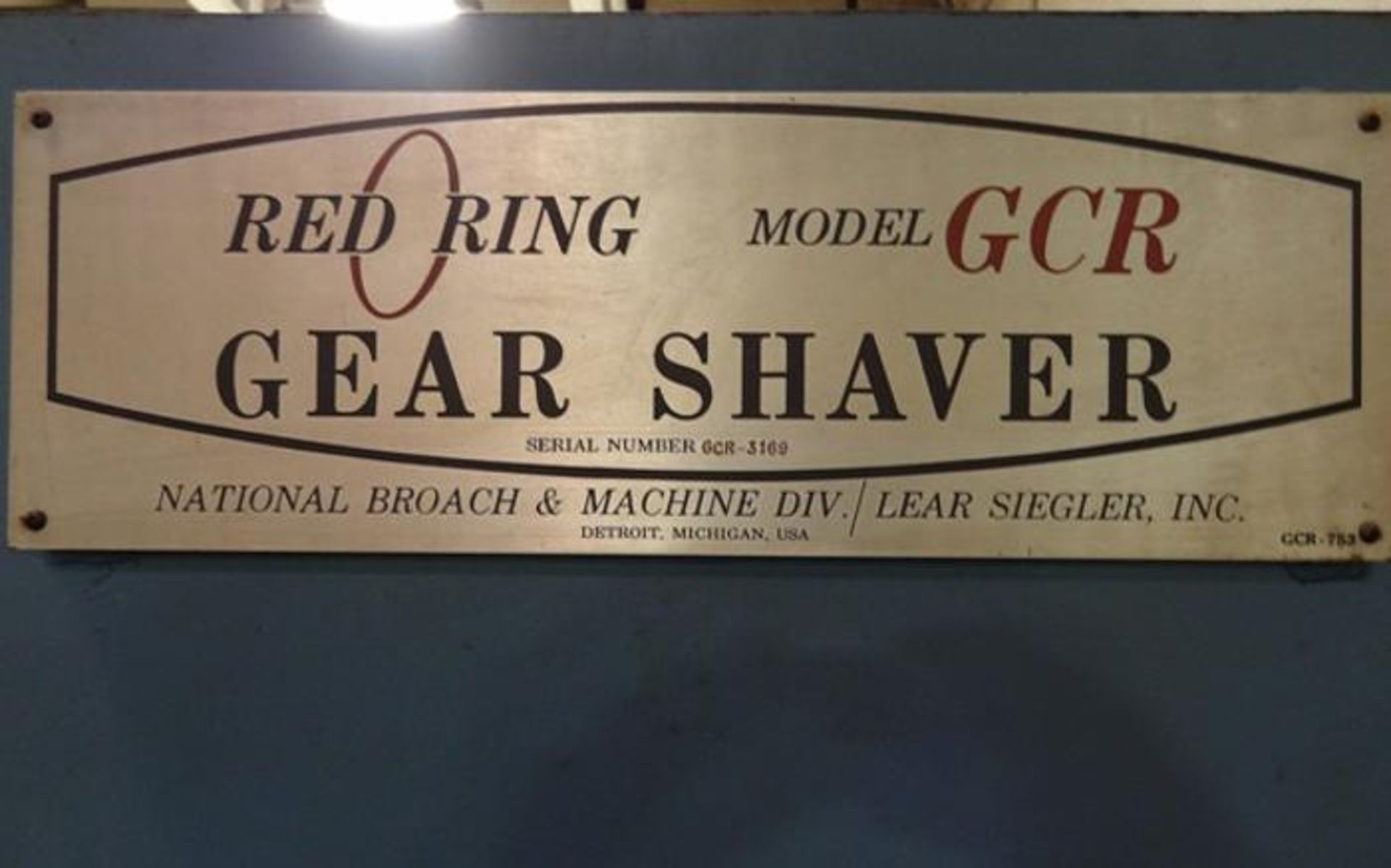 NATIONAL BROACH GCR-12" INTERNAL GEAR SHAVER, YEAR 1980, SN 3169, LOCATION MI - Image 3 of 5