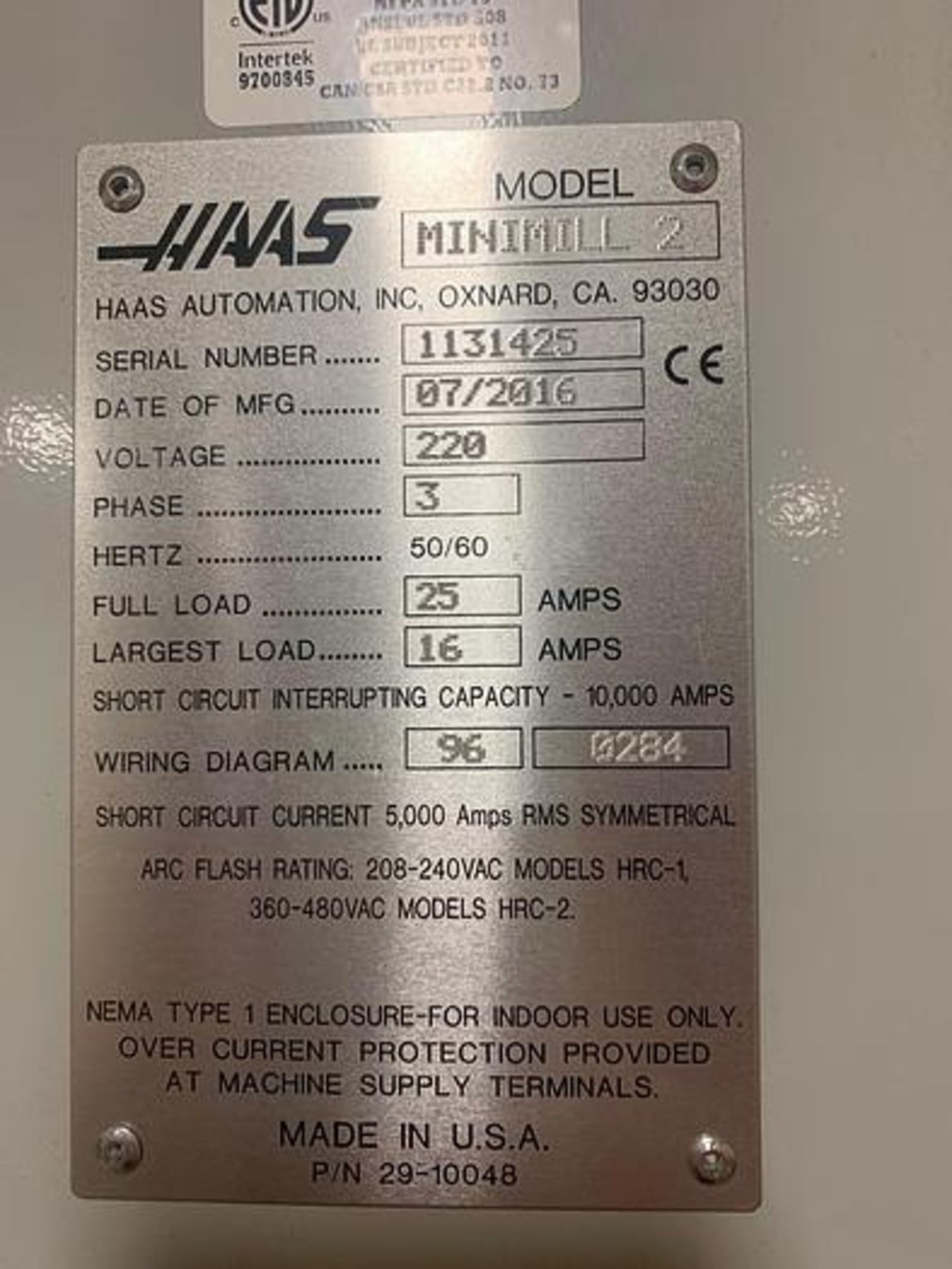 2016 HAAS MINI MILL 2, LIKE NEW, PROBE, RIGID TAPPING, YEAR 2016, SN 1131425, USED TWICE - Image 17 of 17