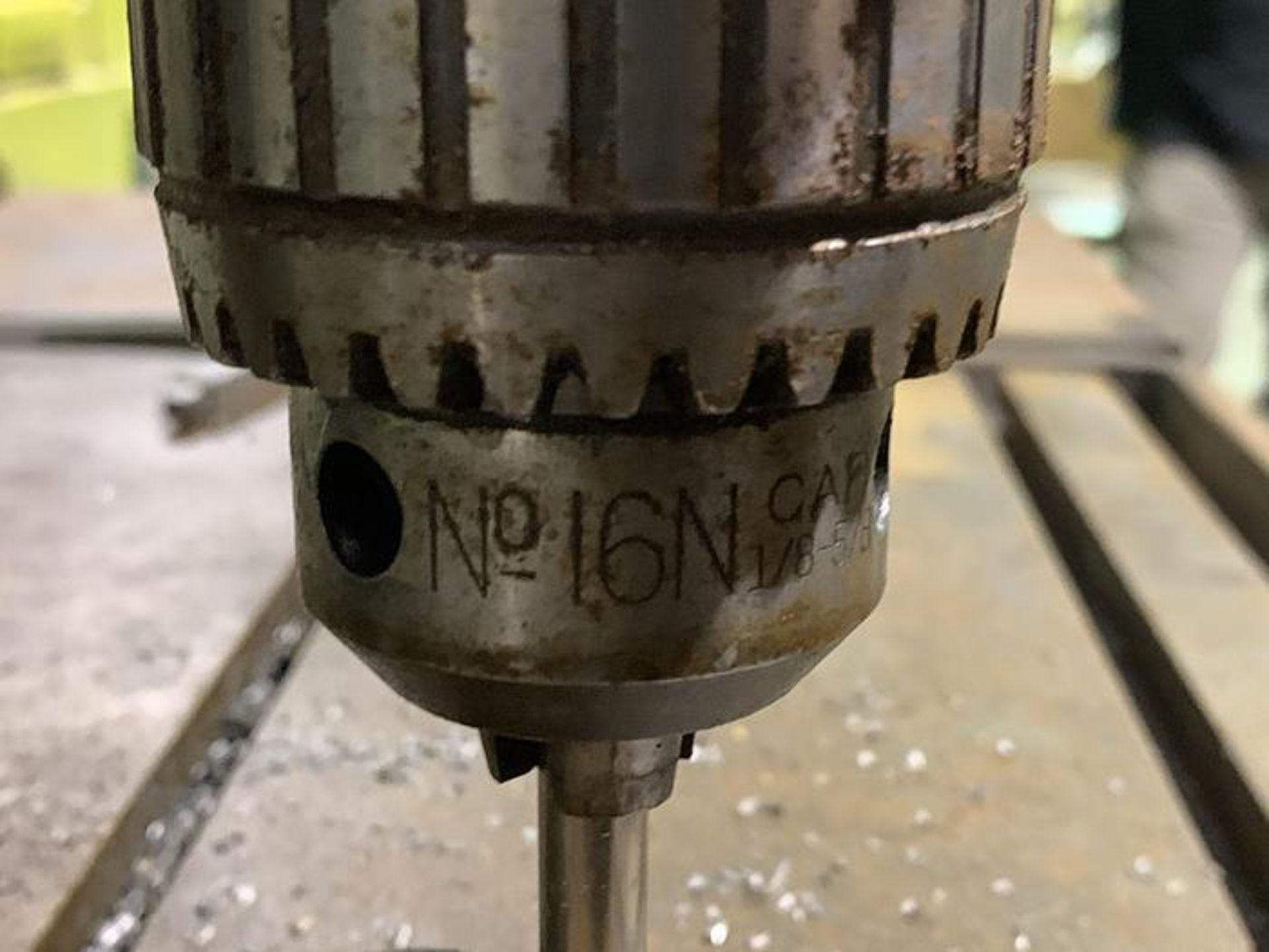 JOHANSSON FLOOR STANDING JACK KNIFE GEARED HEAD POWER FEED SINGLE SPINDLE DRILL, SN 42121 - Image 6 of 11