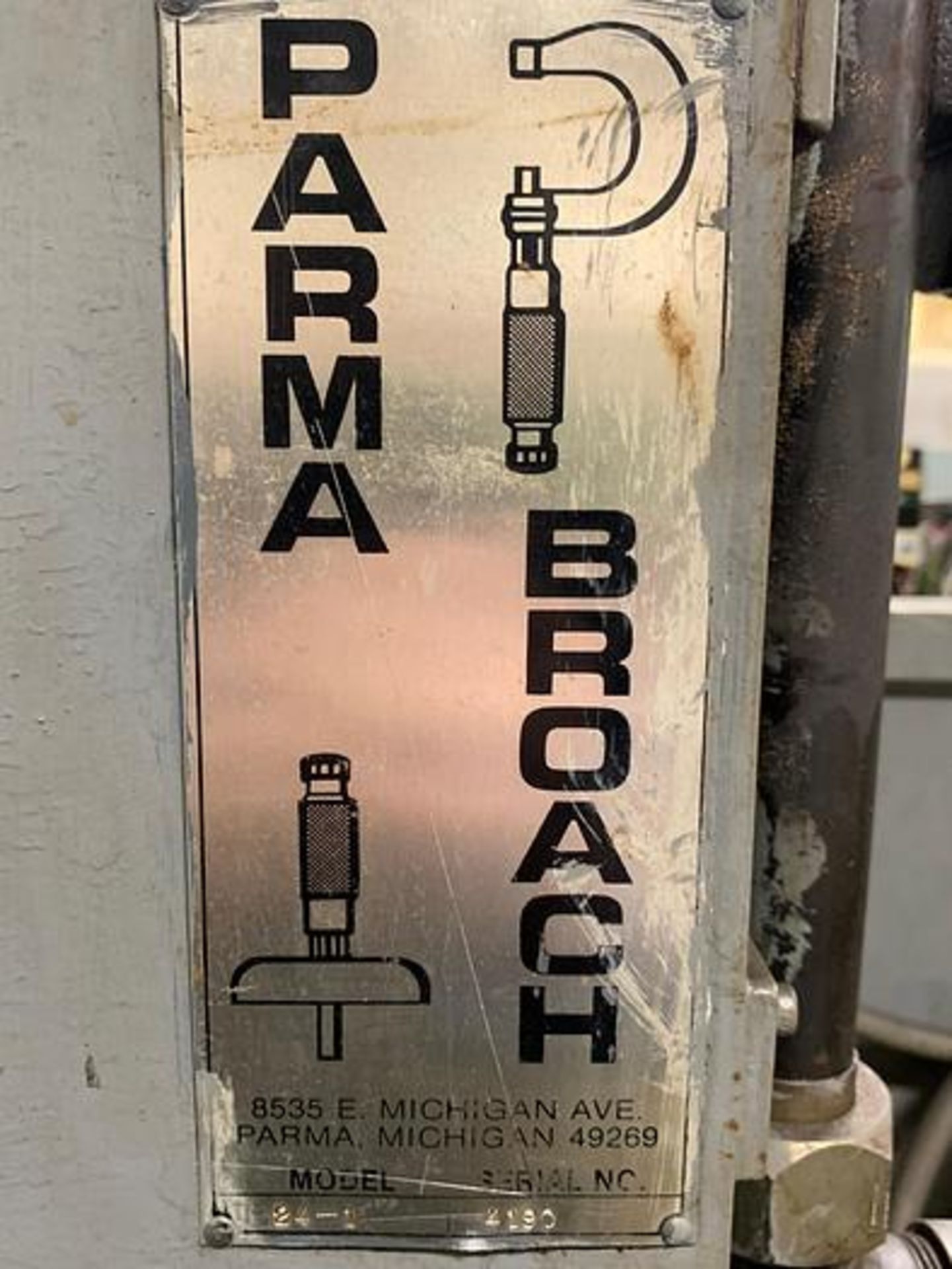 PARMA HYDRAULIC VERTICAL HIGH SPEED BROACHING MACHINE, MODEL 24-1, SN 4190, LOCATION MI - Image 2 of 5