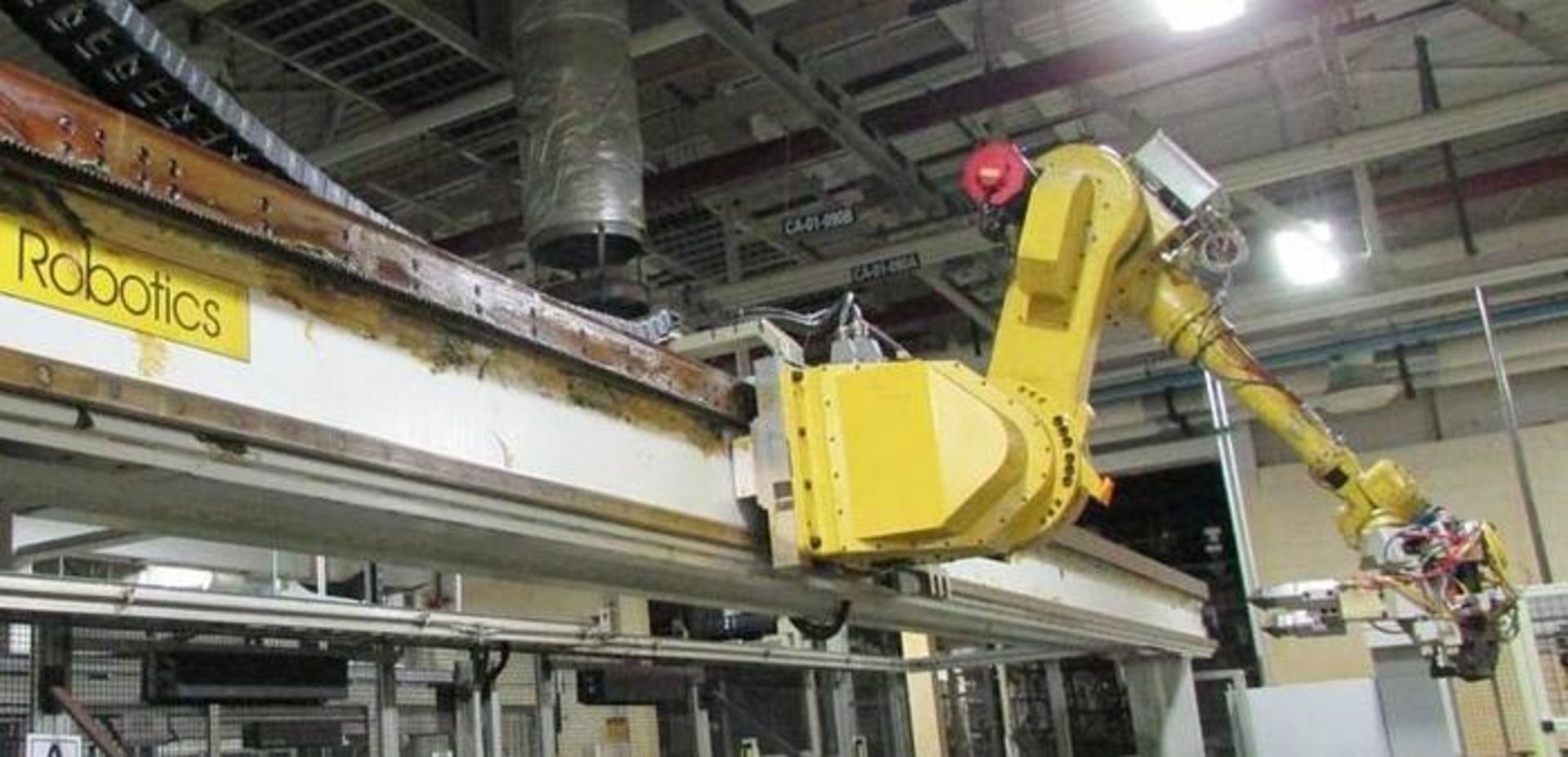 FANUC M710iB/70T GANTRY ROBOT SYSTEMS 10,200 MM TRAVEL X APPOX. 8' TALL RJ3iB CONTROLLER