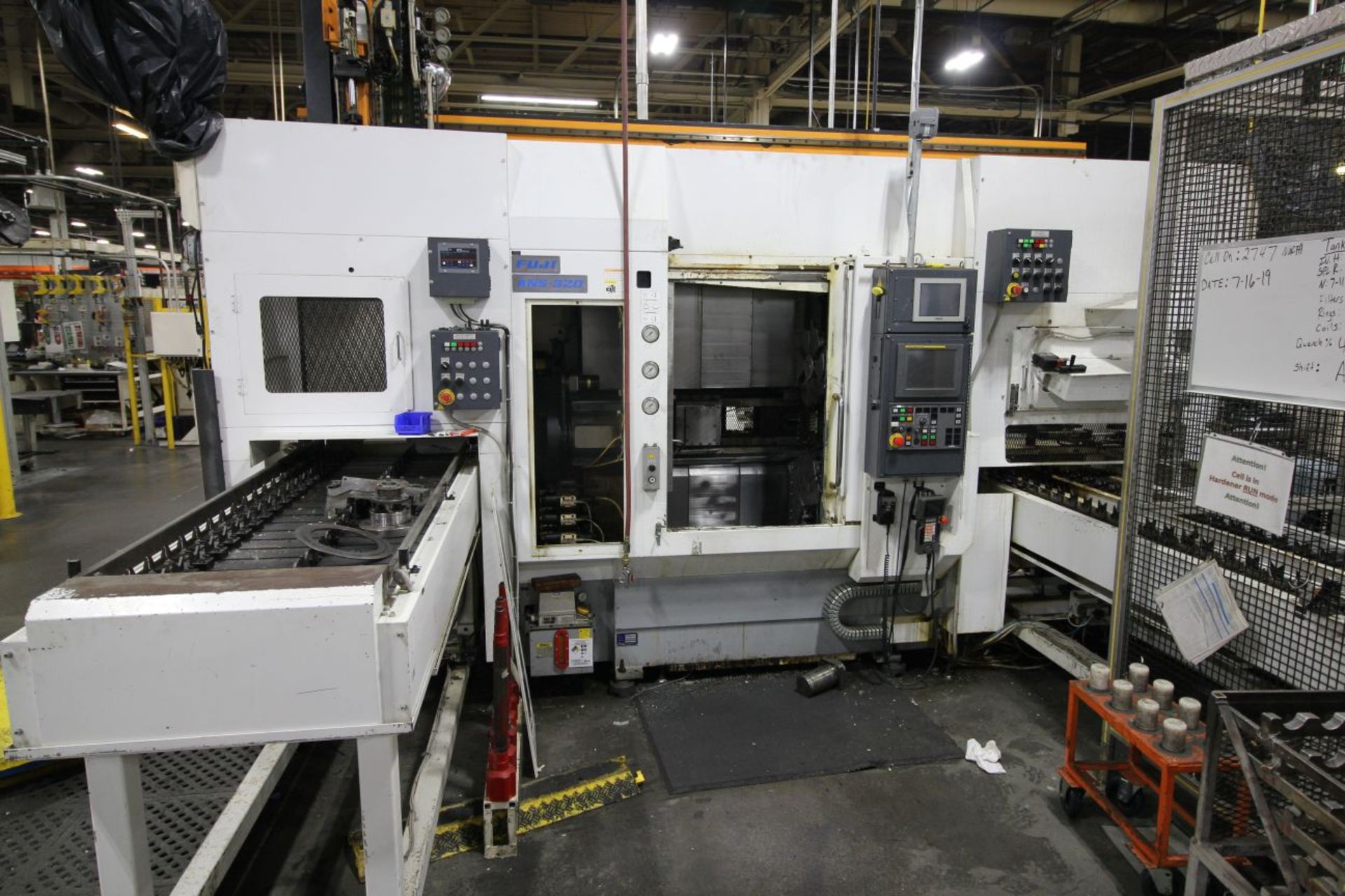 FUJI MULTI AXIS CNC LATHE MODEL ANS320 WITH GANTRY LOADER & STOCKER TABLES, YEAR 2010