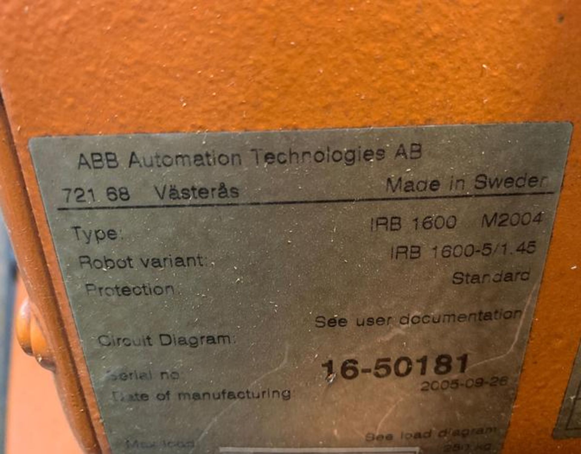 ABB ROBOTS IRB 1600-5/1.45 DUAL ARM ROBOTIC CELL WITH ABB TYPE MTC 750 POSITIONER AND IRC5 CONTROLS - Image 15 of 16