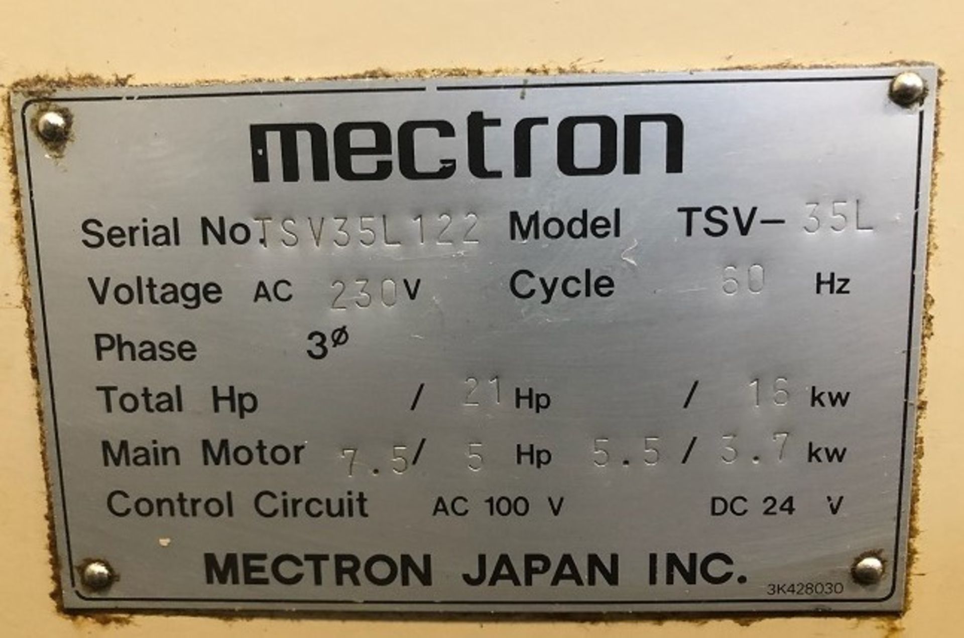 MIYANO MODEL TSV-35L CNC DRILL/TAP VMC, YEAR 1995, SN TSV35L122 - Image 5 of 5