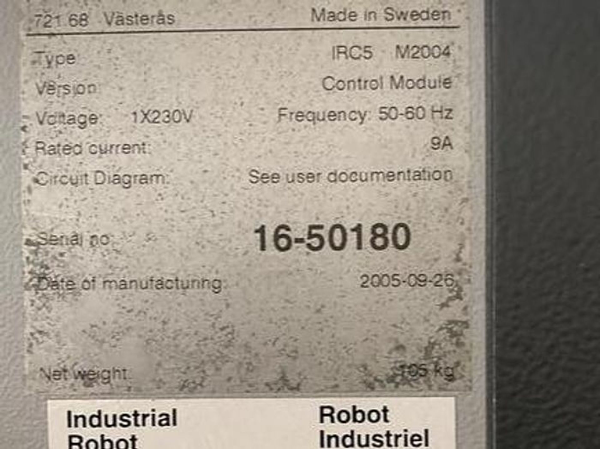 ABB ROBOTS IRB 1600-5/1.45 DUAL ARM ROBOTIC CELL WITH ABB TYPE MTC 750 POSITIONER AND IRC5 CONTROLS - Image 8 of 16