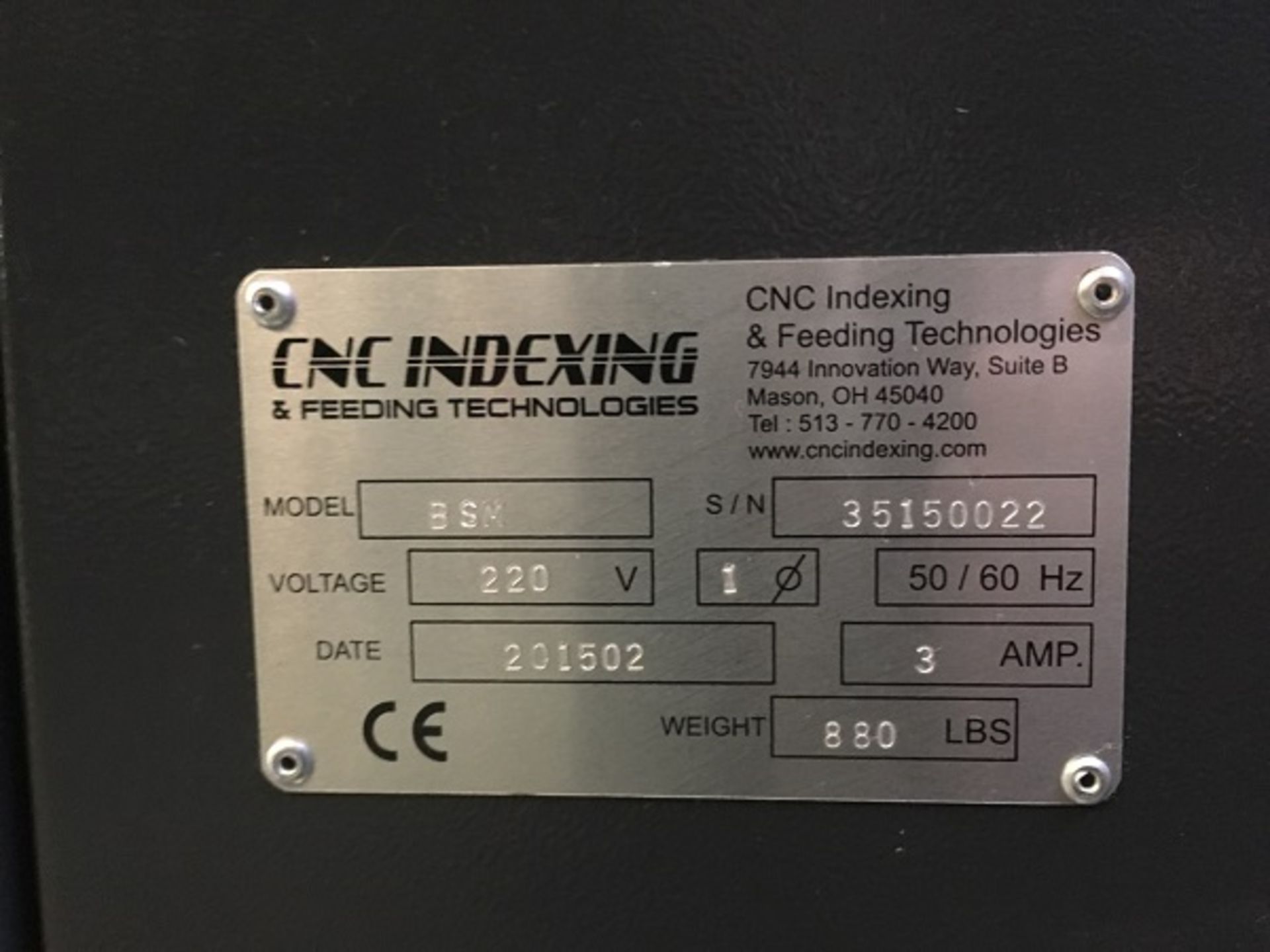 CNC INDEXING AND FEEDING TECHNOLOGIES SERVO BAR FEEDER, MODEL Vs-80L, YEAR 2015, SN 35150022 - Image 7 of 7