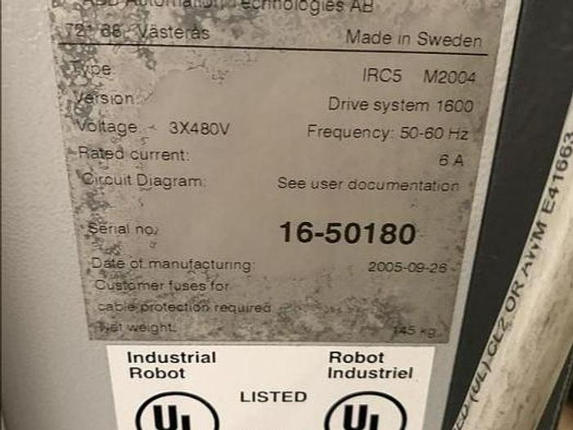 ABB ROBOTS IRB 1600-5/1.45 DUAL ARM ROBOTIC CELL WITH ABB TYPE MTC 750 POSITIONER AND IRC5 CONTROLS - Image 14 of 16