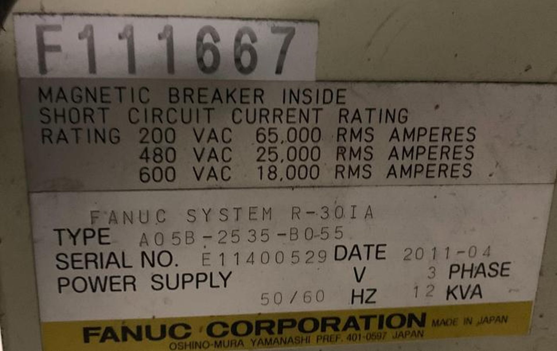 FANUC M900iA/350 6 AXIS ROBOT WITH R30iA CONTROLLER MACHINE, CABLES & TEACH SN F111634, YEAR 2011 - Image 13 of 13