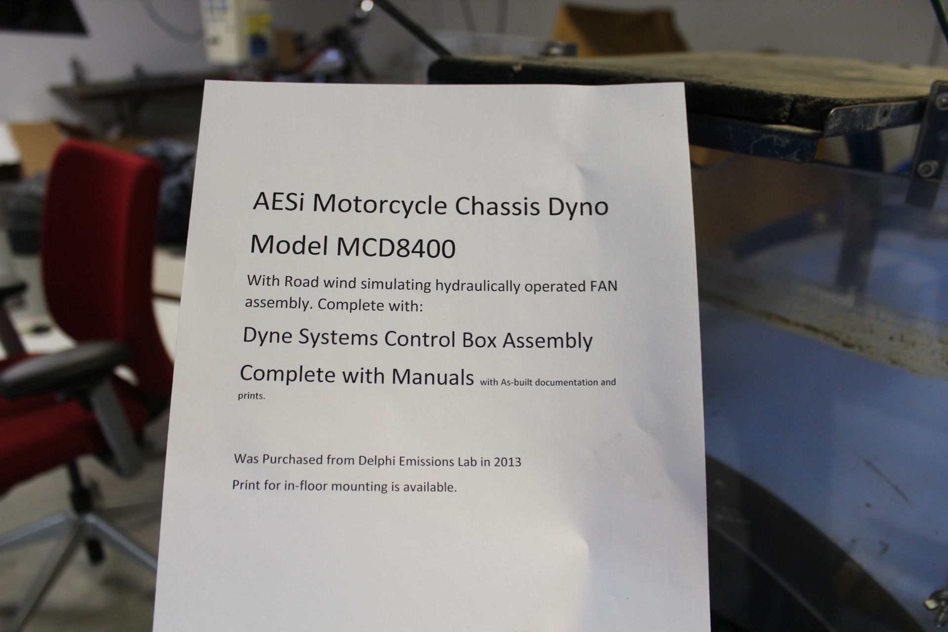 AESi Motorcyle Chassis Dyno Model MCD8400 - Image 4 of 4