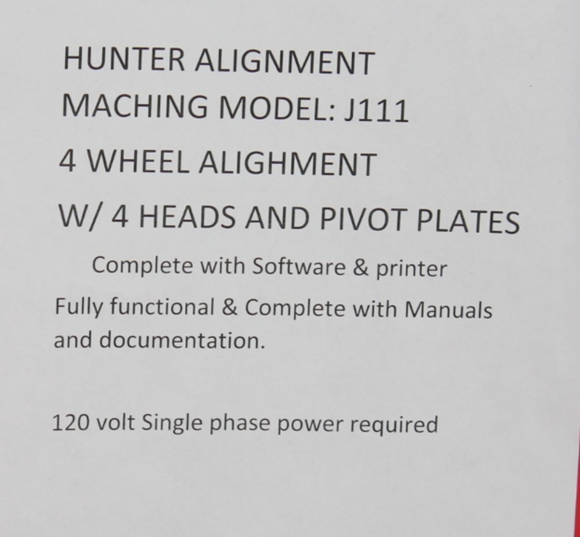 Hunter Alignment Maching Model J111 - Image 4 of 4