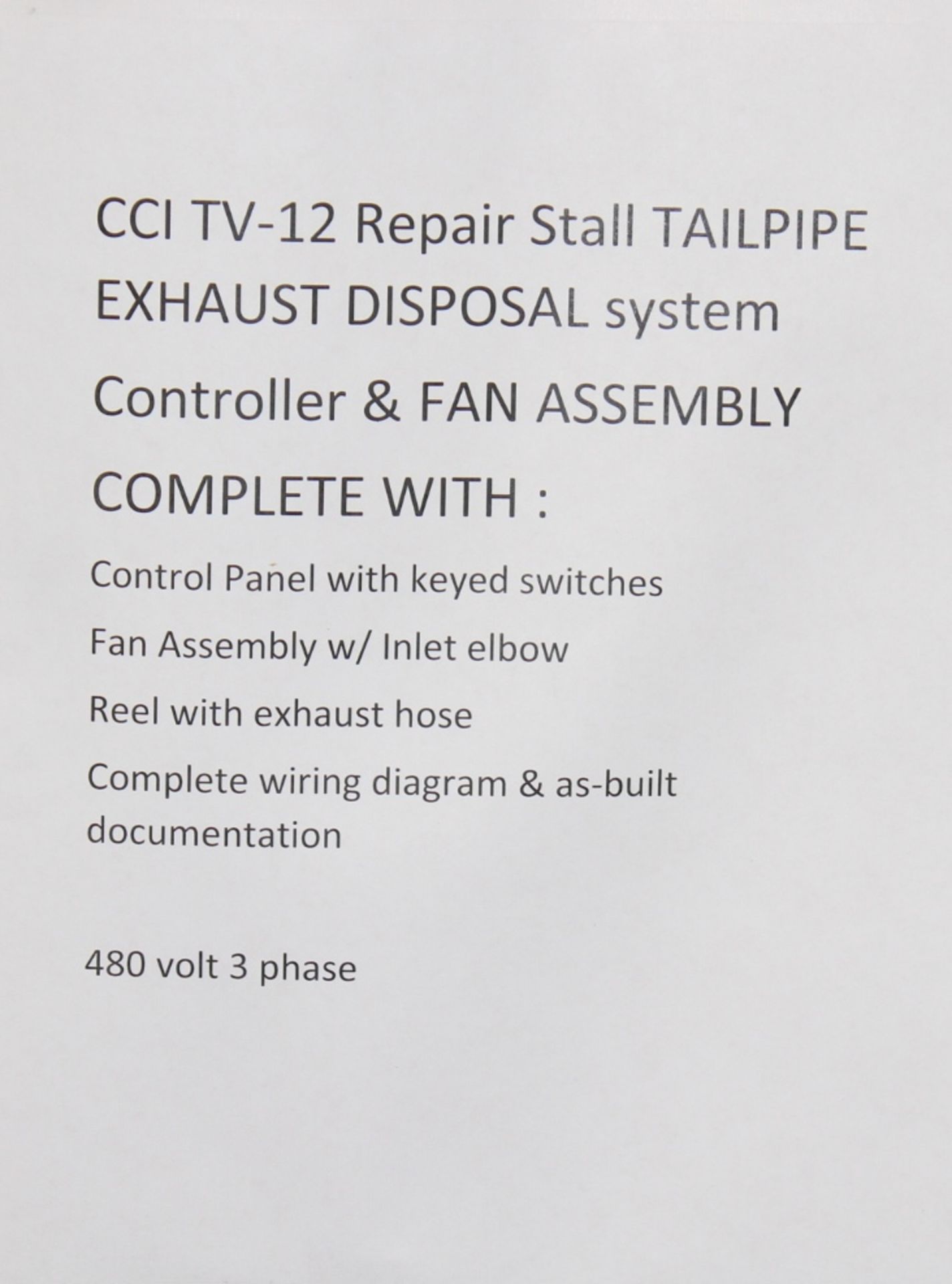 CCI TV-12 Repair Stall Tailpipe Exhaust Disposal System - Image 8 of 8