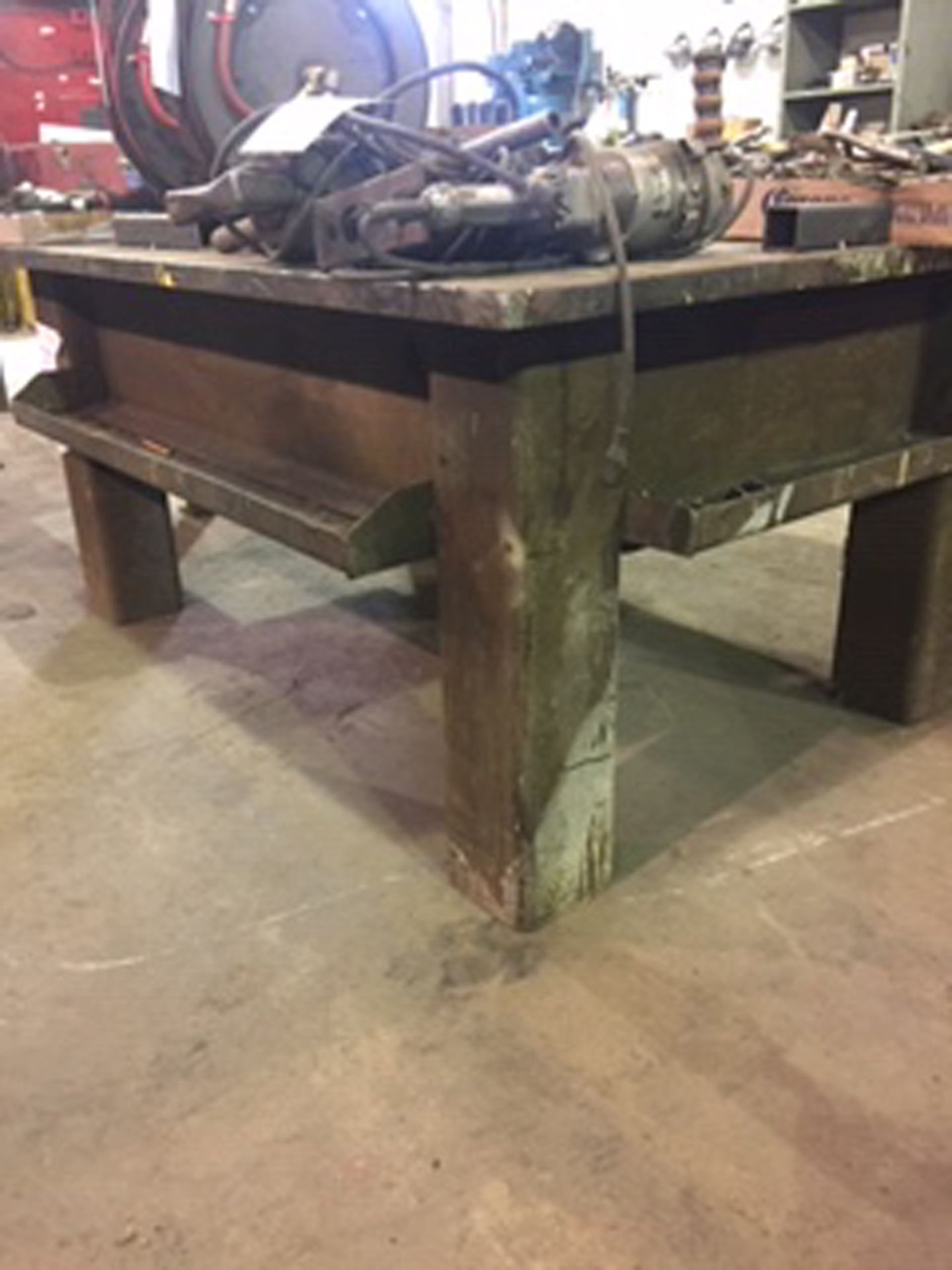 48" wide x 70" long welding table 1-1/2" thick