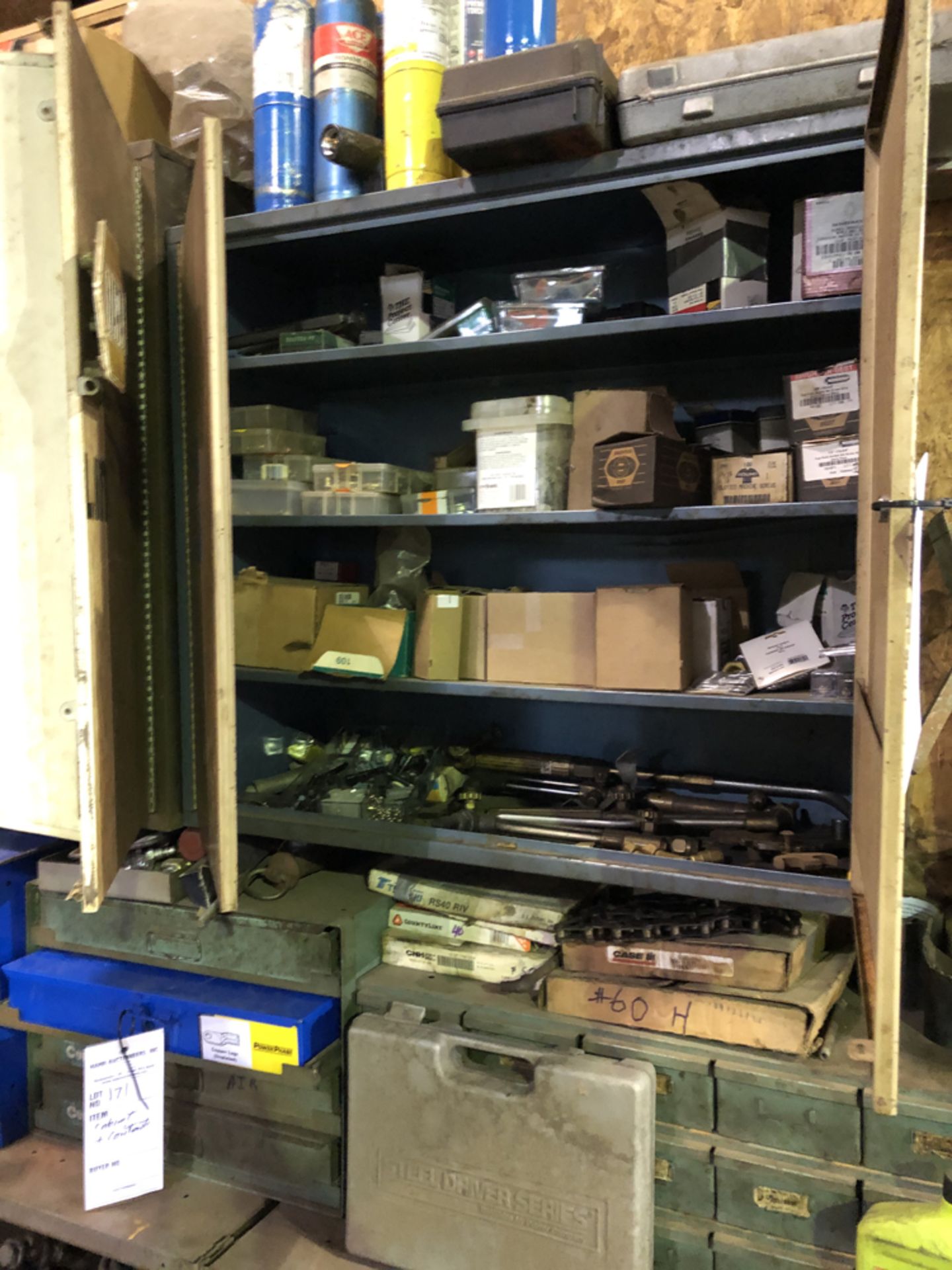 (2) parts cabinets and contents