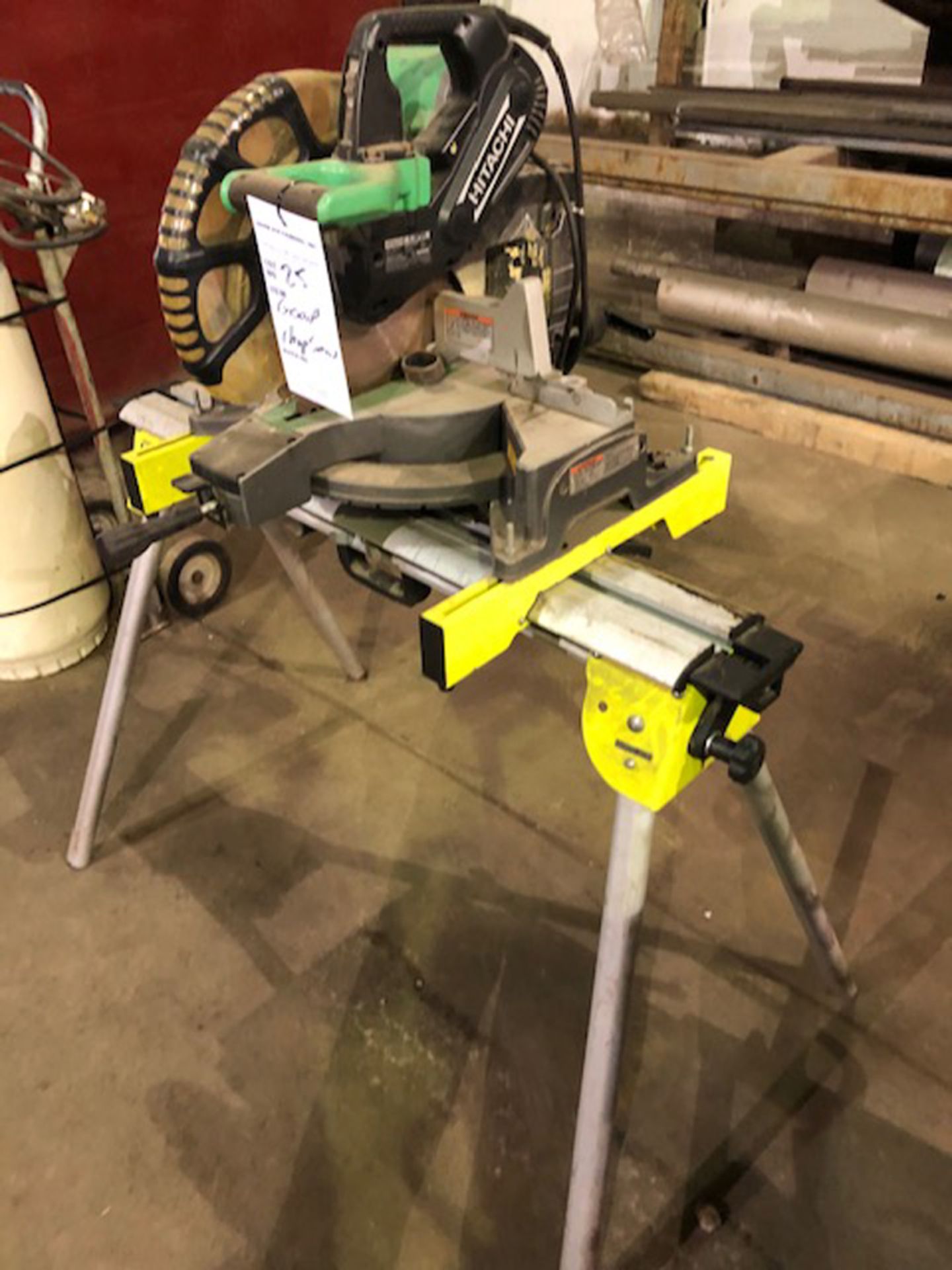 Hitachi C12FDH chopsaw with stand