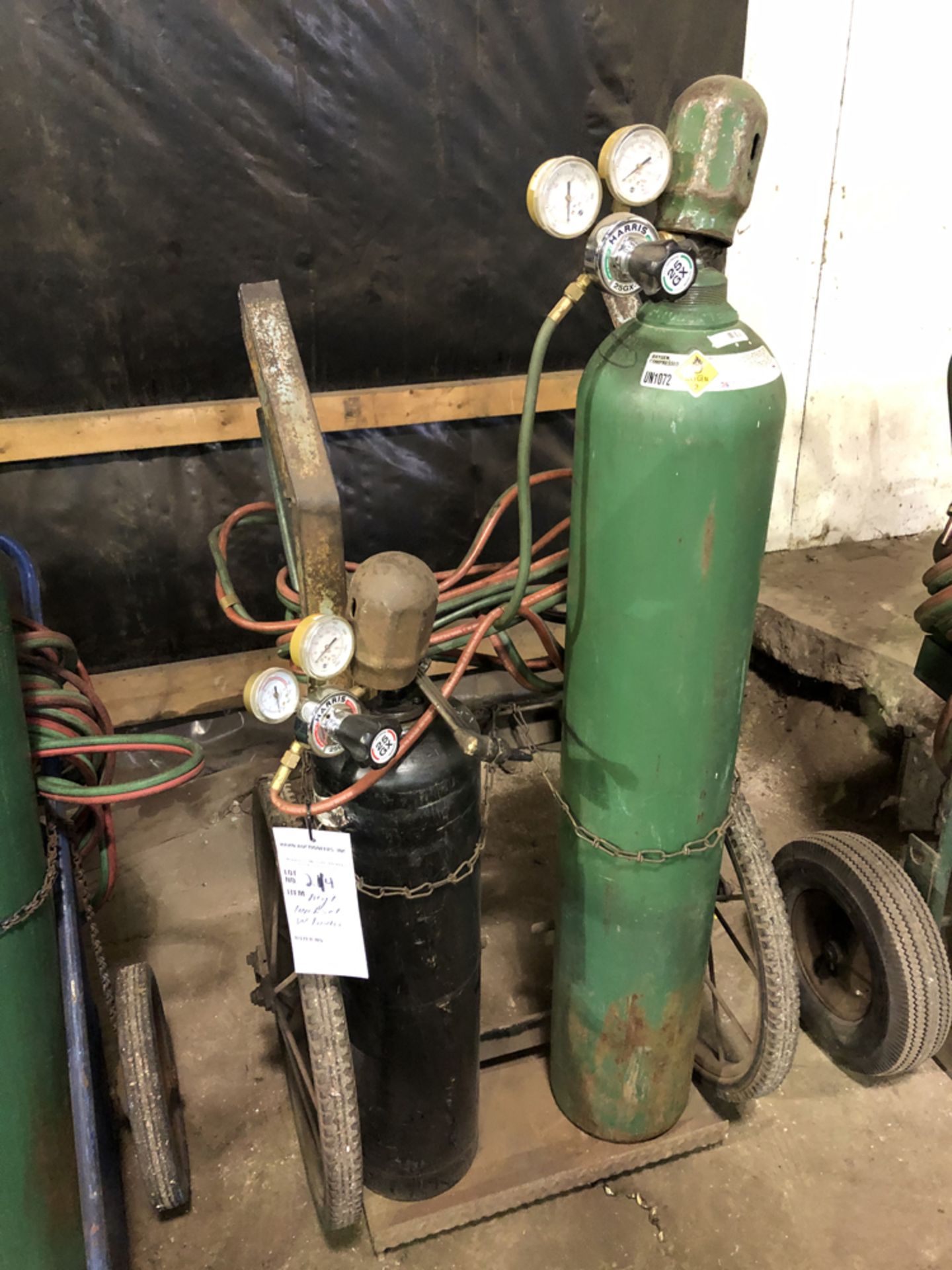 acetylene torch set w/cart, tanks, gauges and hose