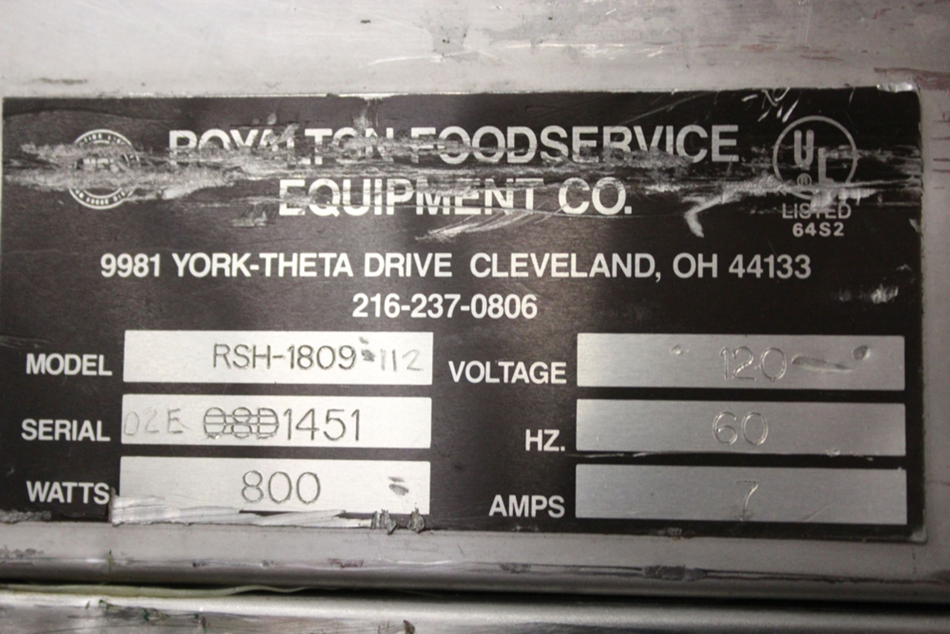 royalton model RSH-1809 1ph warmer - Image 3 of 3