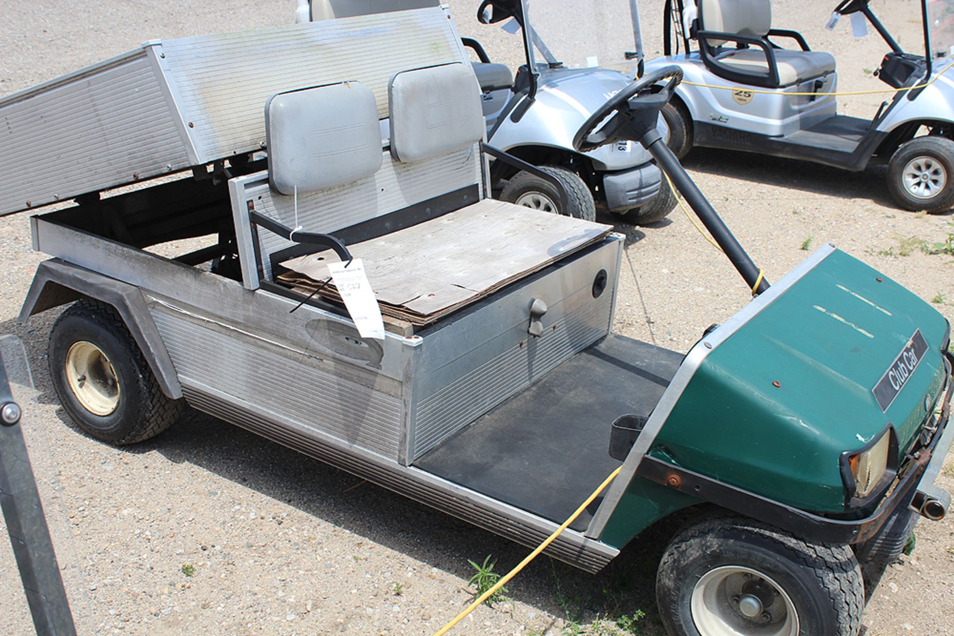 CLUB CAR GAS-POWERED WITH ALUMINUM DUMP BED