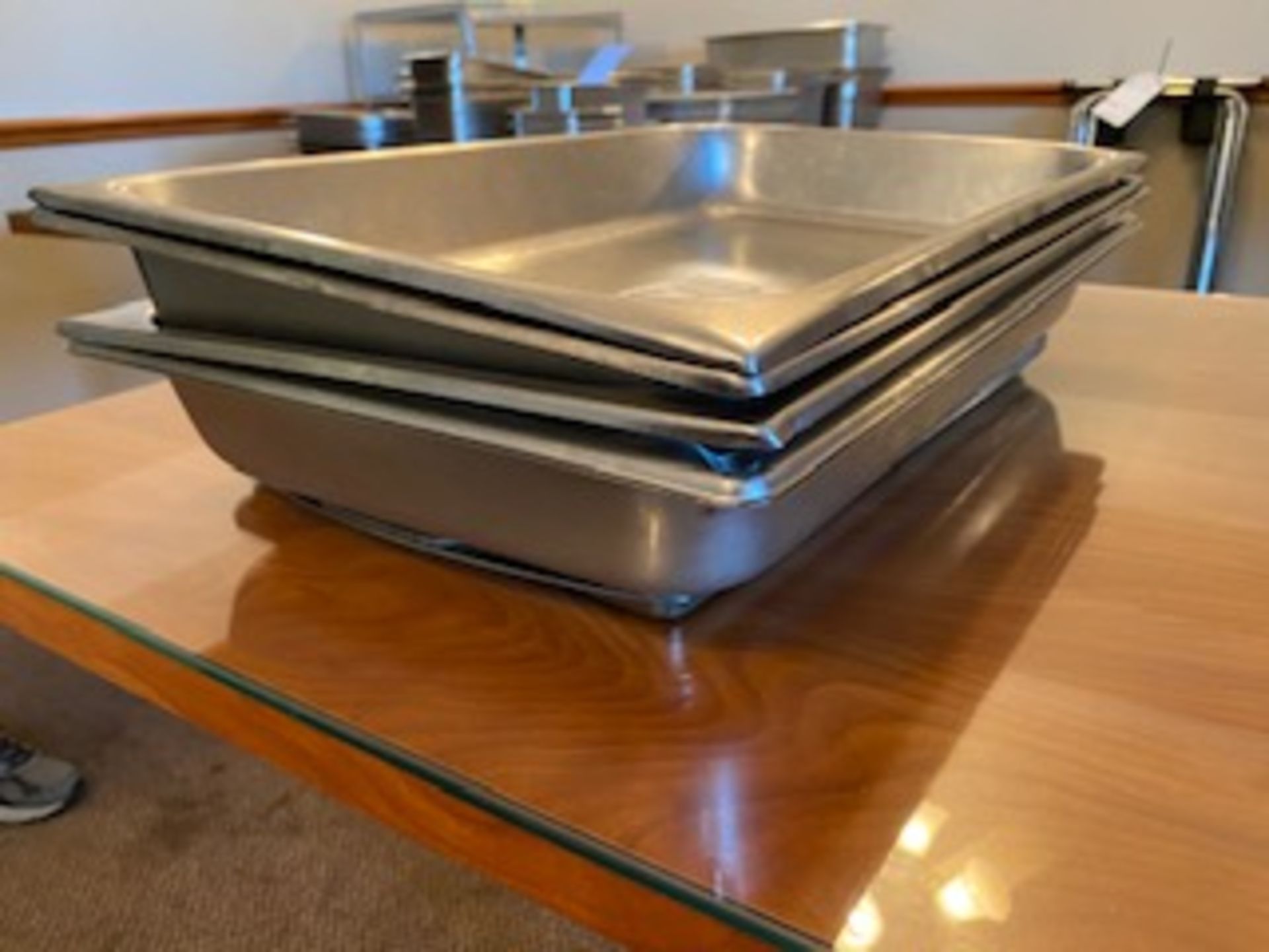 (4) 20x12x3" deep stainless inserts