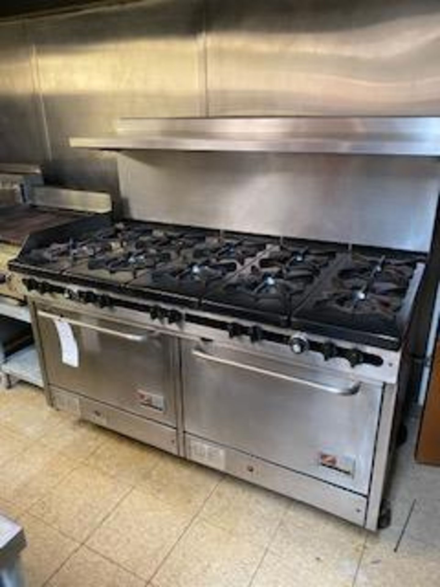 Outstanding South Bend 60" 10 natural gas burner w/2 ovens and splash back