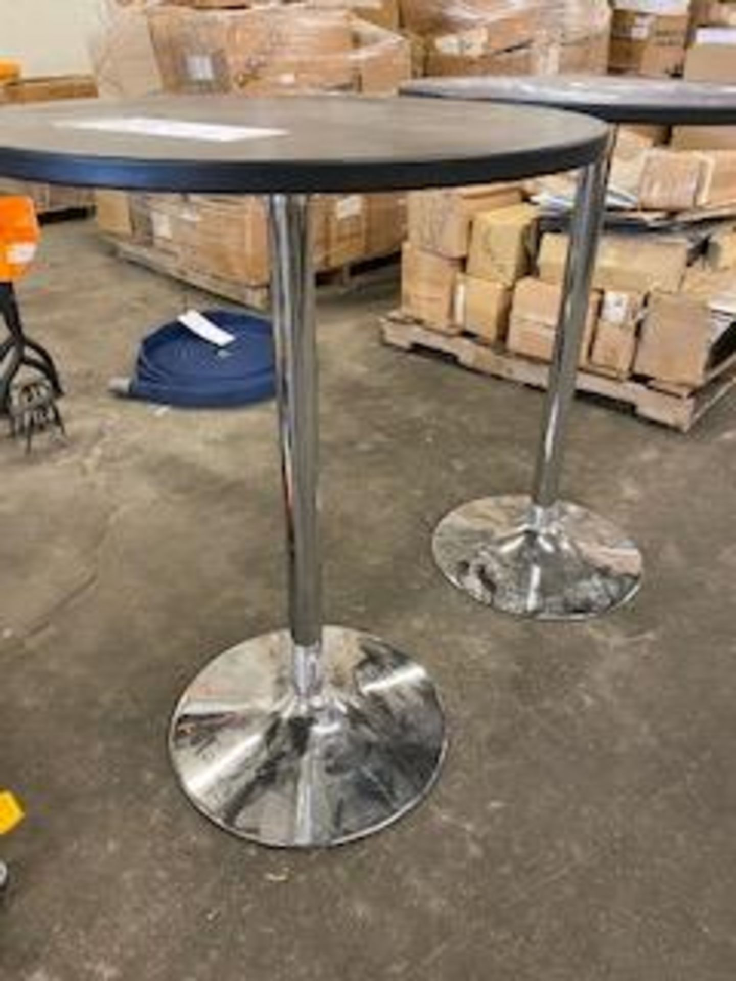 2 CHROME LEGGED ROUND TABLES - Image 2 of 2