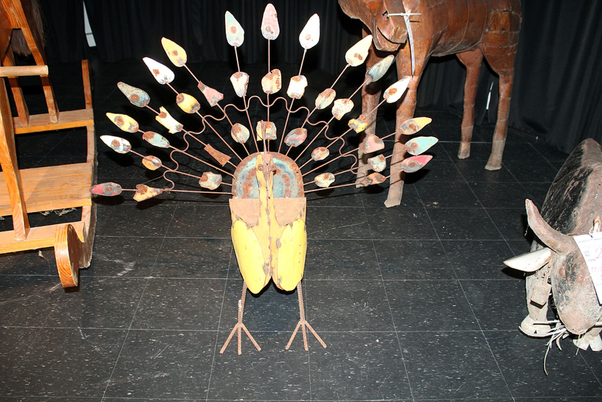 Folk Art Metal Turkey Approx. 3 1/2' Tall - Image 4 of 4