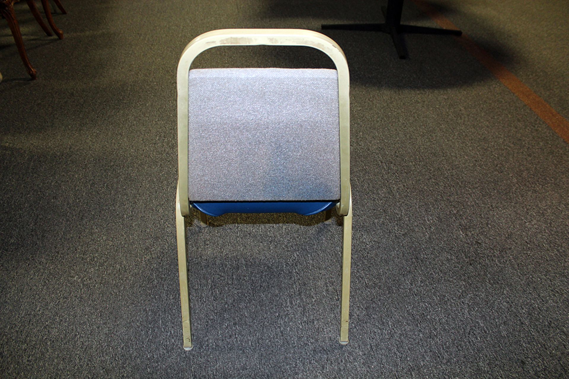 16 - nice vinyl padded stackable chairs w/cloth back - Image 2 of 2