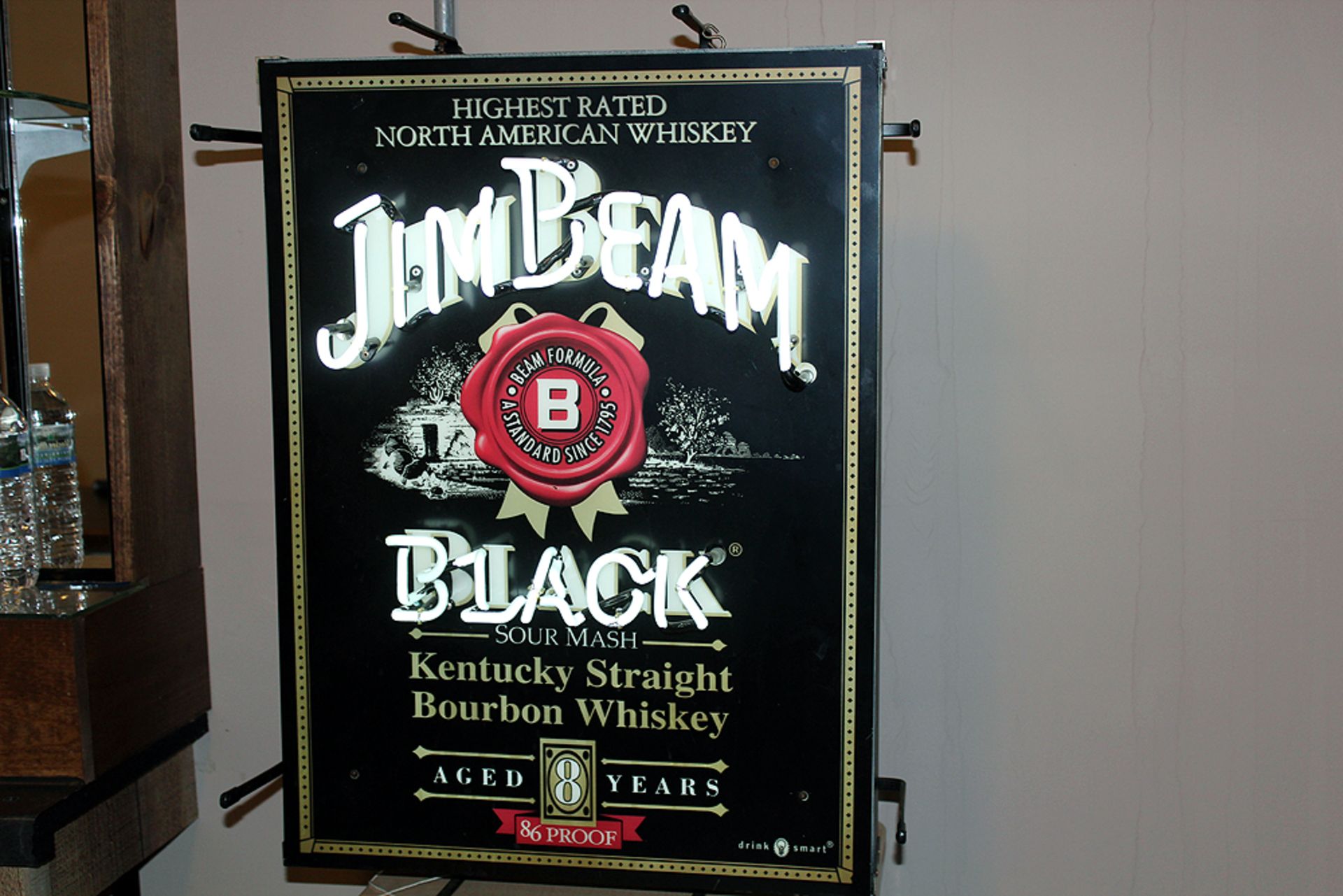 Super Jim Bean Black Lighted sign works 18x24"