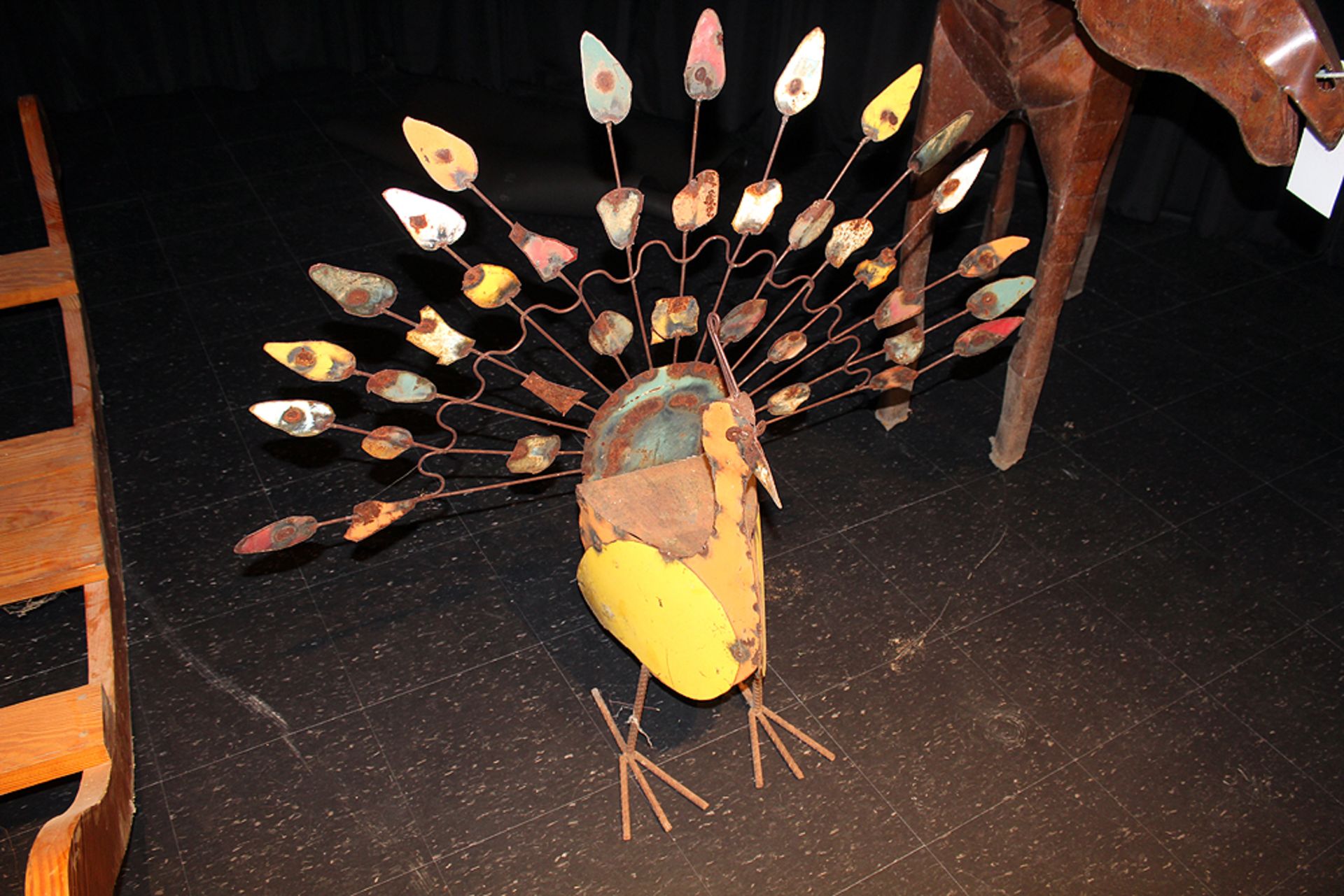 Folk Art Metal Turkey Approx. 3 1/2' Tall