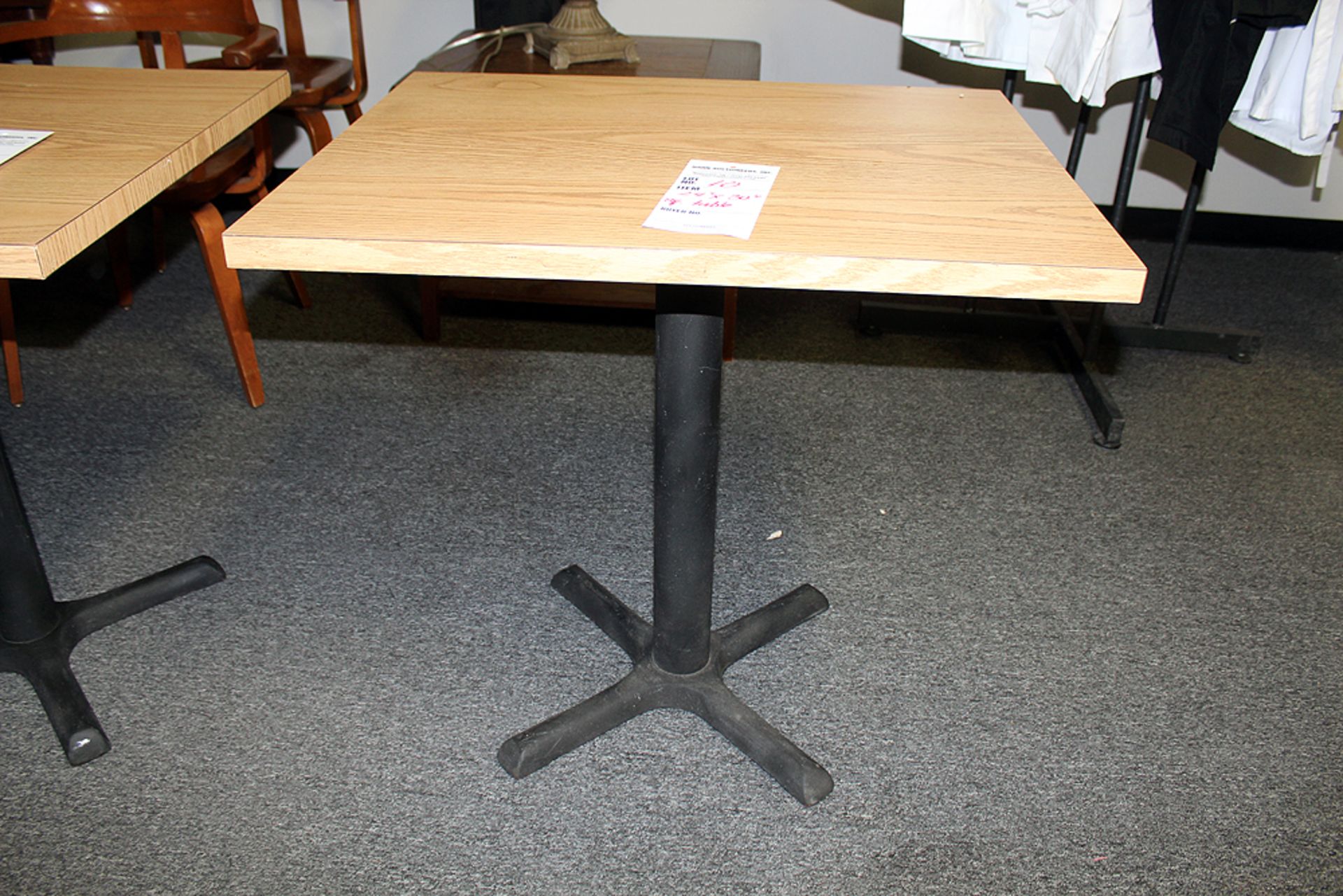 24"x30" Oak Formica Top Pedestal Table - Image 2 of 2