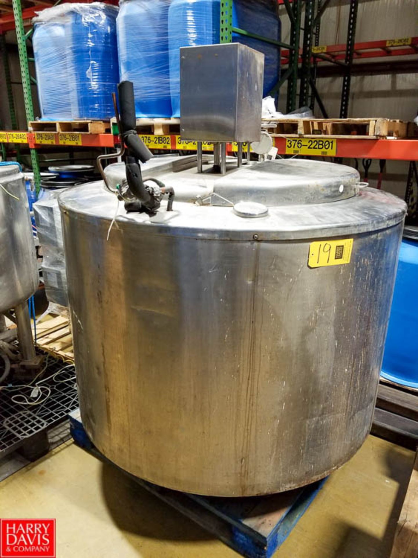 400 Gallon± S/S Mix Tank Vertical Agitator  Rigging Fee: $150
