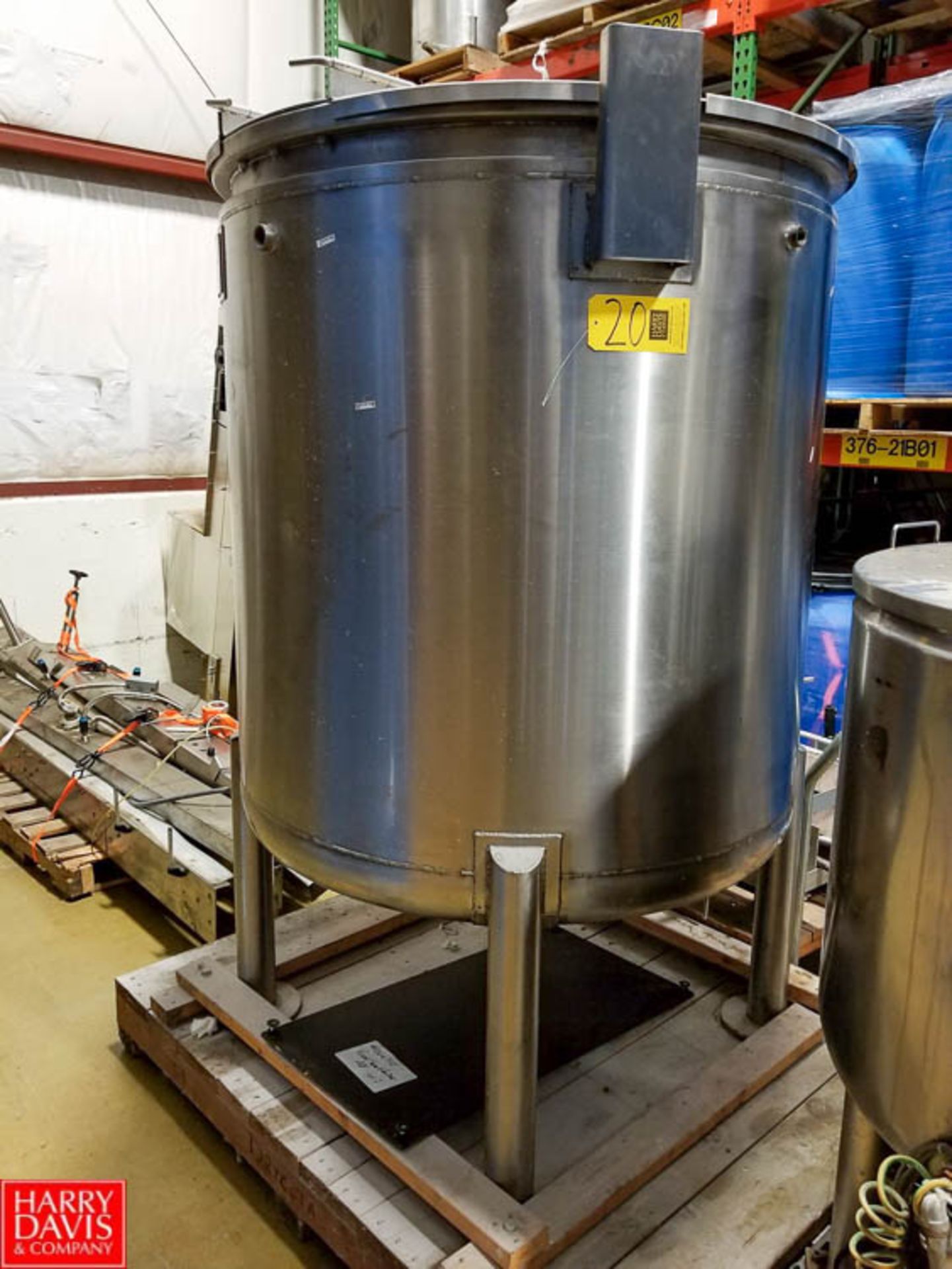 Bush Tank Fab Inc. 350 Gallon S/S Mixing Tank with S/S Stand Rigging Fee: $100