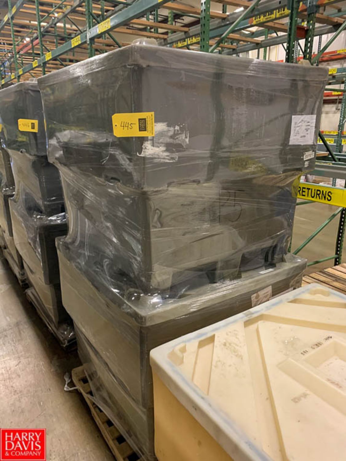 Pallet of Poly Totes Rigging Fee: $30 ** , Removal will begin on March 9th**