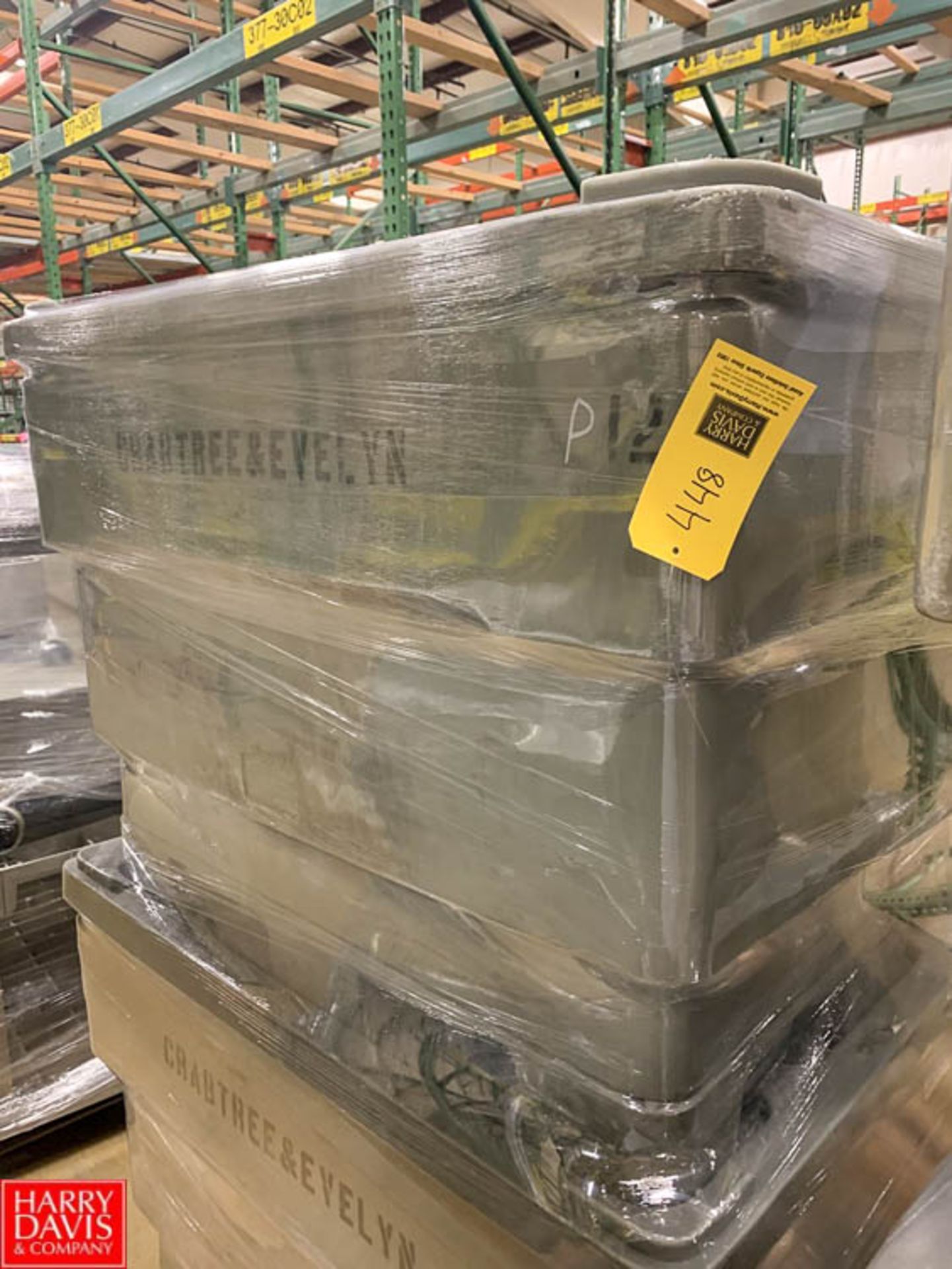 Pallet of Poly Totes Rigging Fee: $30 ** , Removal will begin on March 9th**