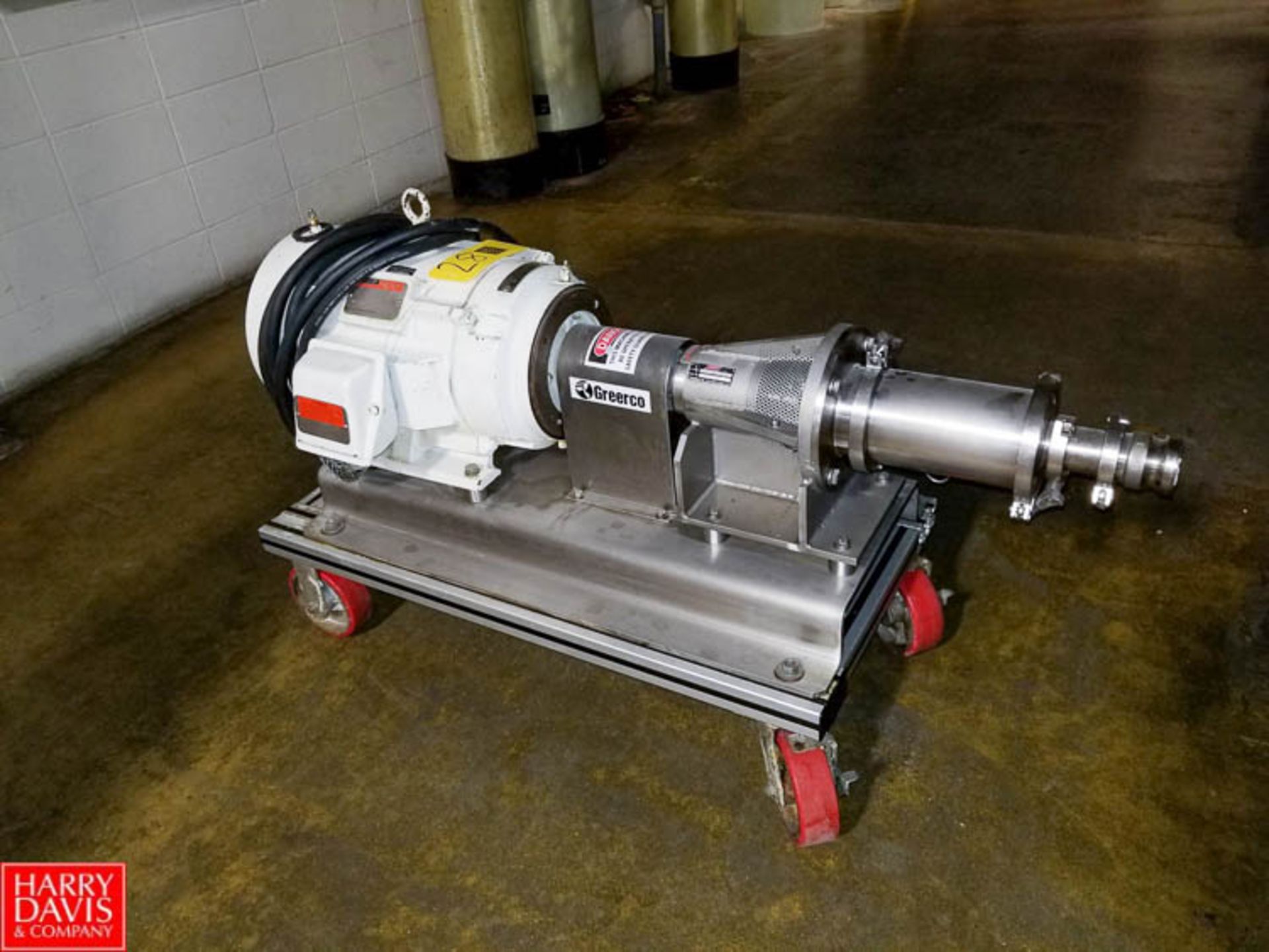 Greerco 15 HP Pipeline Mixer, 2.5" Inlet, 2.5" Outlet,  3,530 RPM, 230/460 V, 3 Ph., Model: