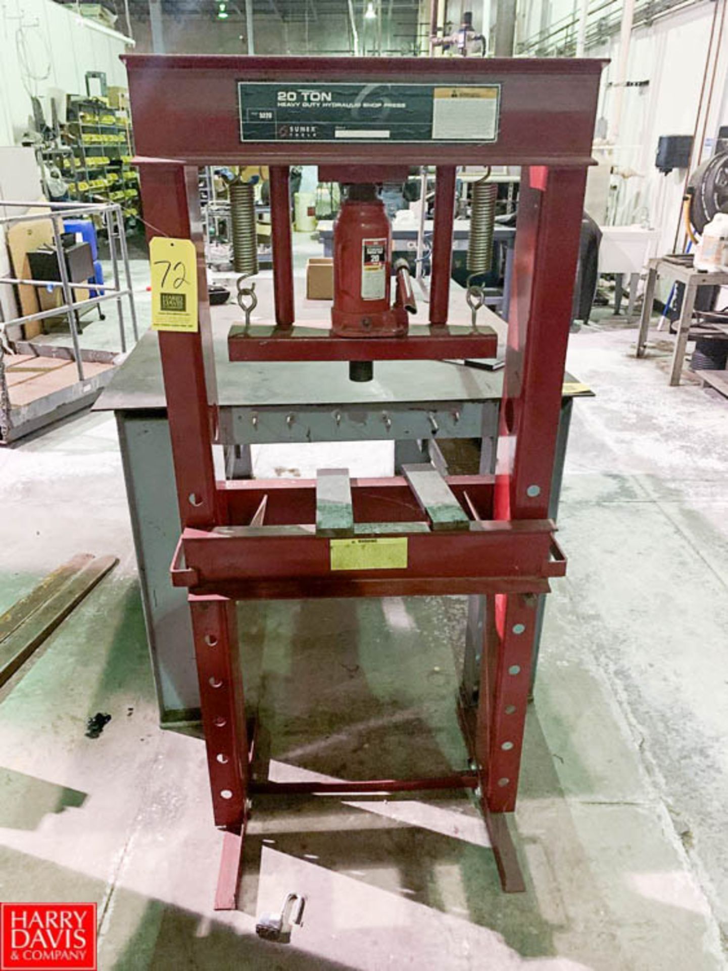 Sunnex 20-Ton H-Frame Shop Press, Model 5220 Rigging: $100