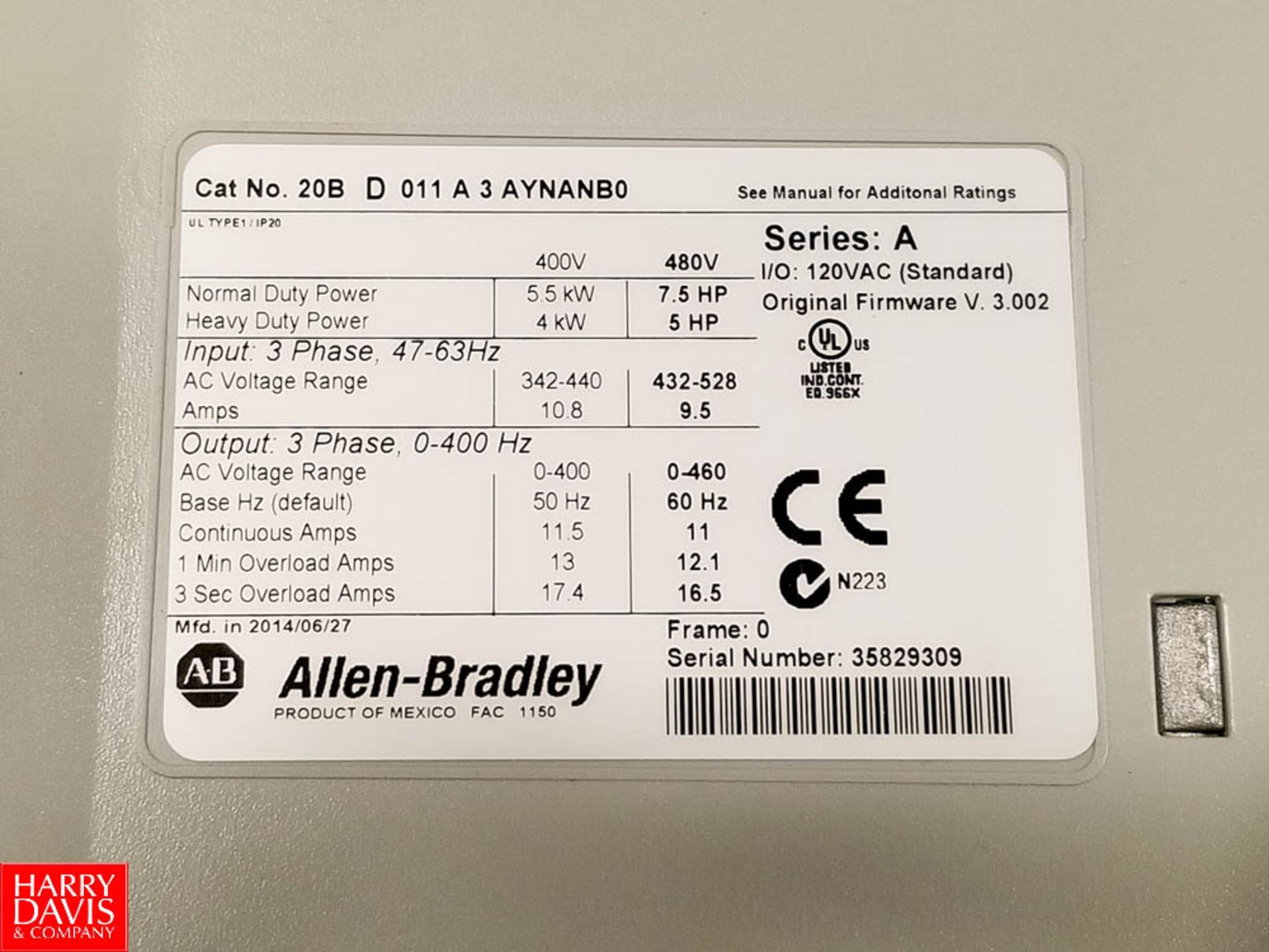 NEW Allen Bradley 10 HP PowerFlex 703 Variable Frequency Drive - Rigging Fee: $25 - Image 2 of 2