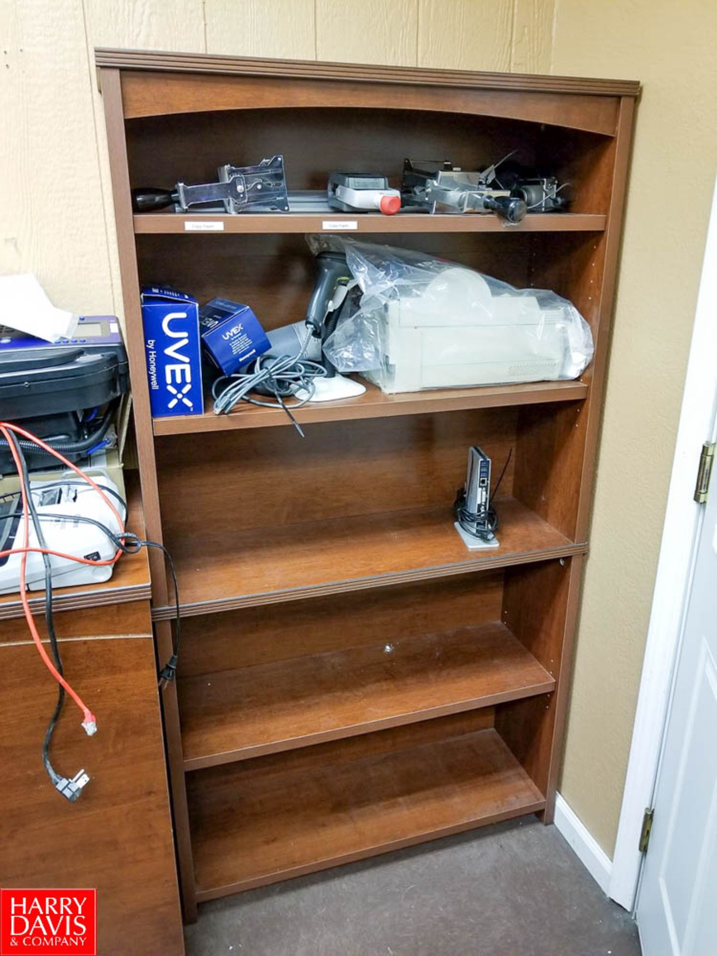 Office Furniture Including (1) U-Shaped Desk w/ Overhead Cabinetry (1) Credenza (1) Book Shelf (No - Image 2 of 3