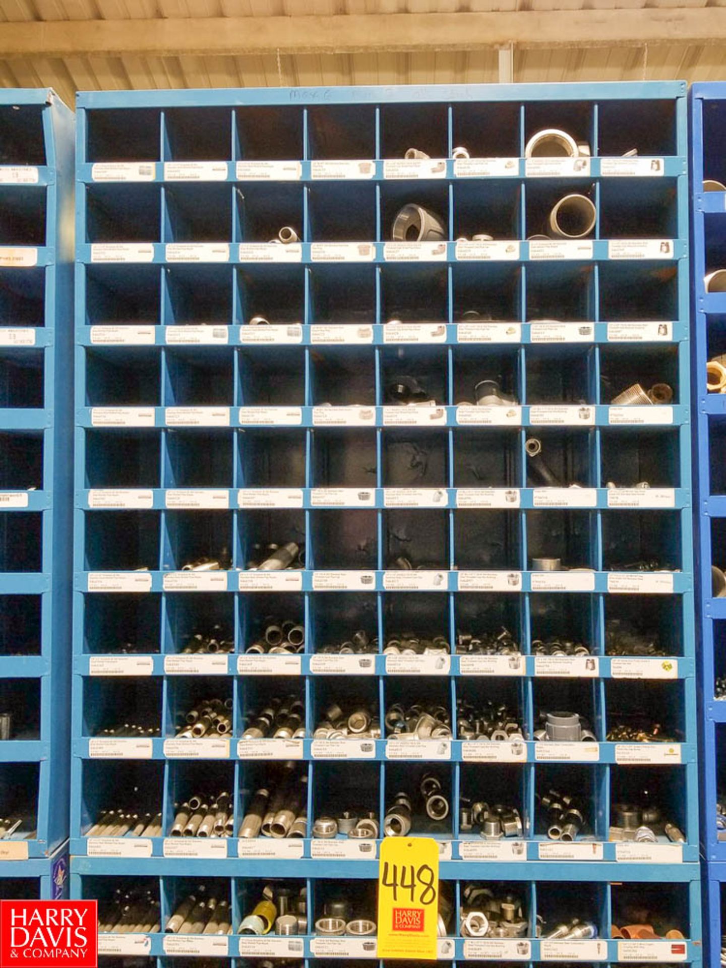 Fastenal 72-Compartment Bolt Bins with Contents of S/S Pipe Fittings - Rigging Fee: $200 - Image 2 of 3