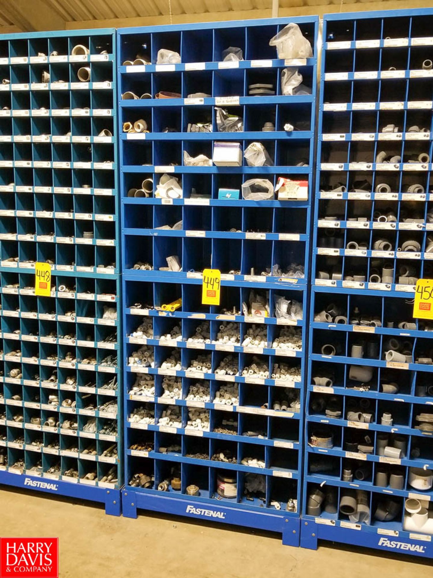 Fastenal 42-Compartment Bolt Bins with Contents of Assorted PVC/Stainless Steel/Poly Compression