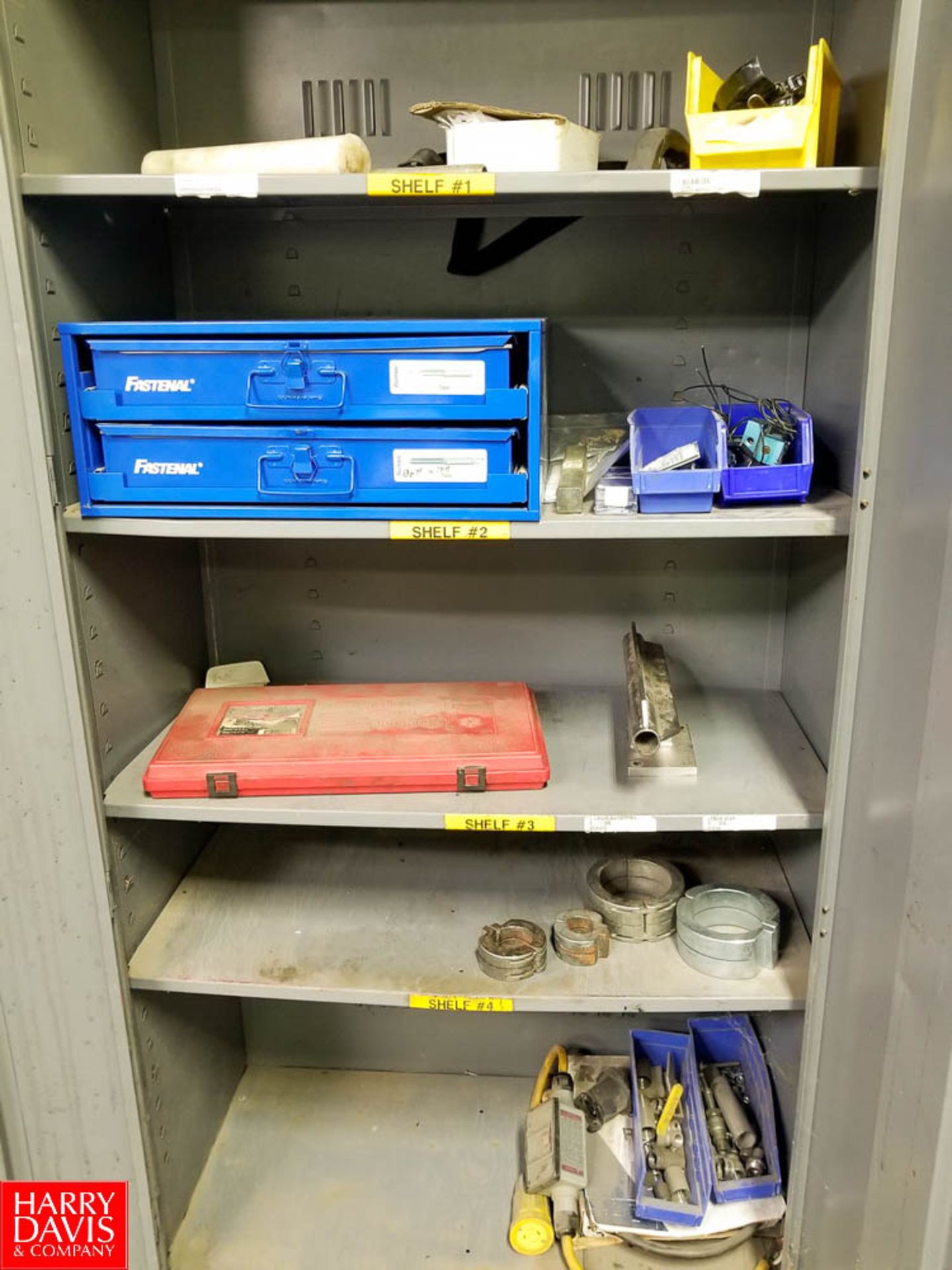 Steel 2-Door Cabinets with Contents of Assorted Drill Bits Flap Discs Taps Dies Welding Supplies - - Image 3 of 3