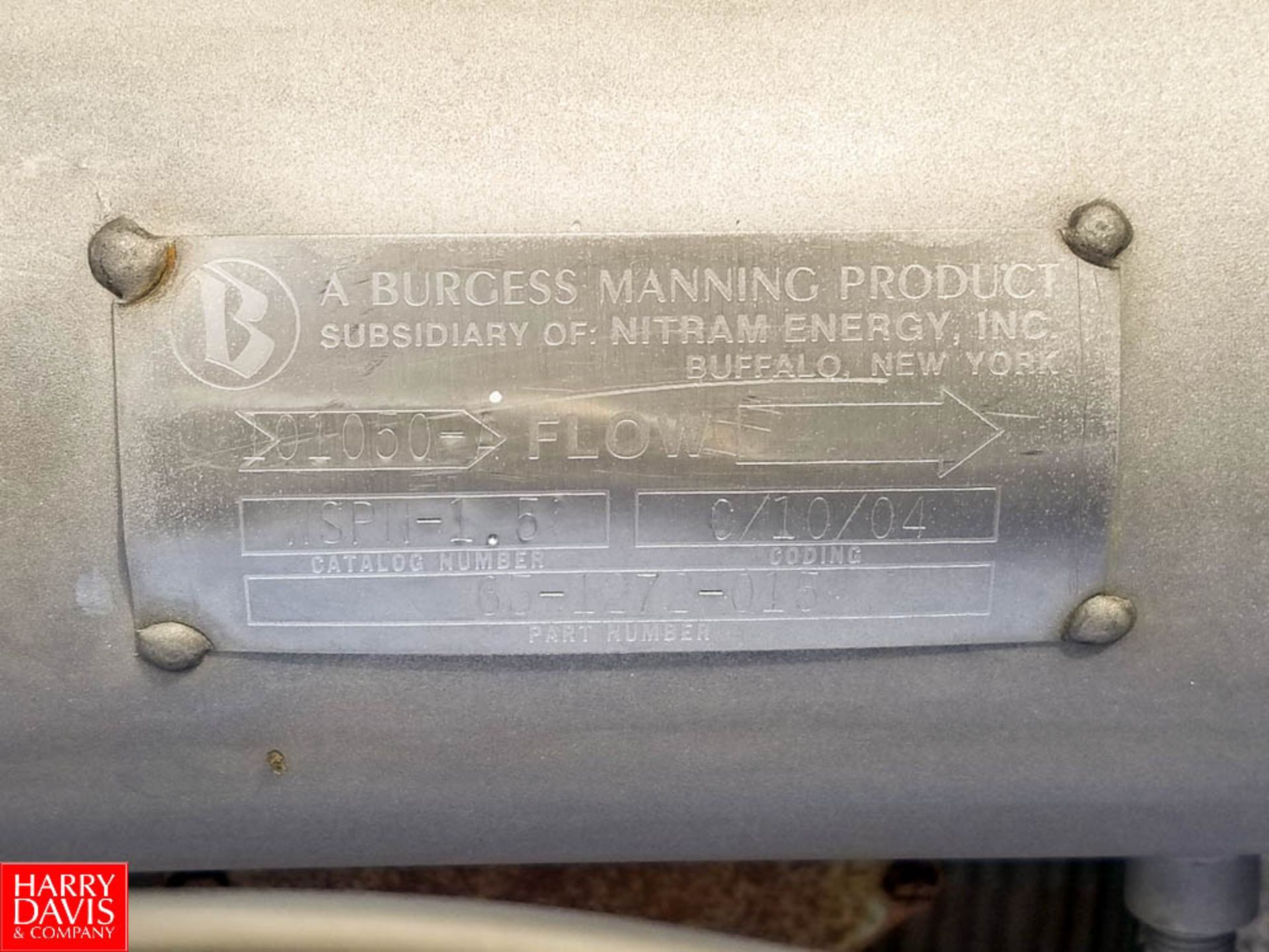 S/S U-Joint Pipe Assembly with (2) Burgess Manning SP-1.5 Silencers (2) Habonim 1.5" Air Valves ( - Image 2 of 2