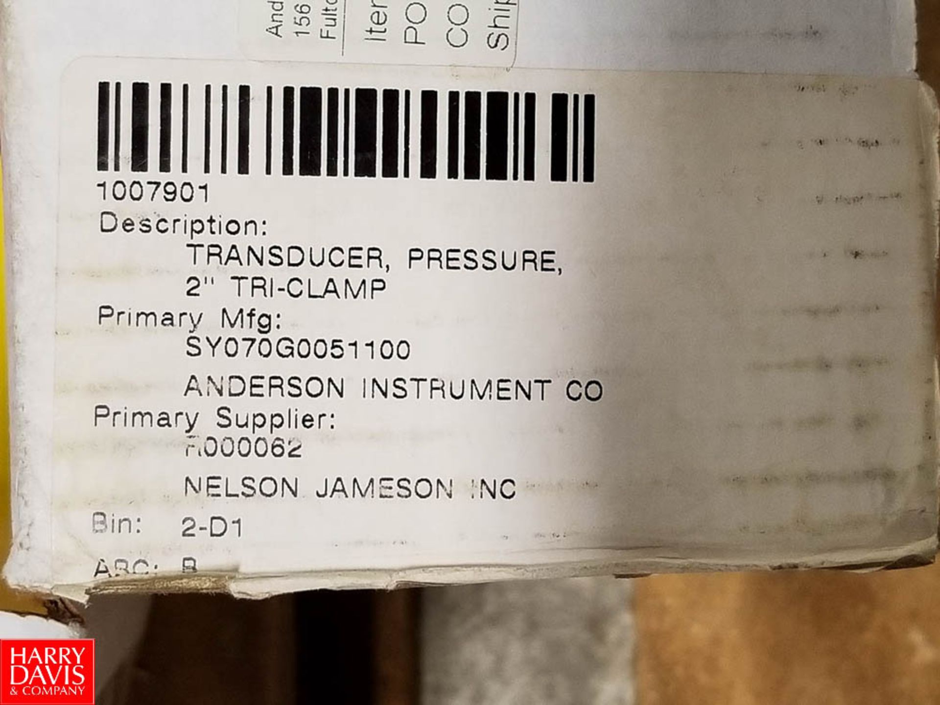 NEW Anderson Instrument 2" S/S Presure Transducer Model SY070G0051100 - Rigging Fee: $25 - Image 2 of 2