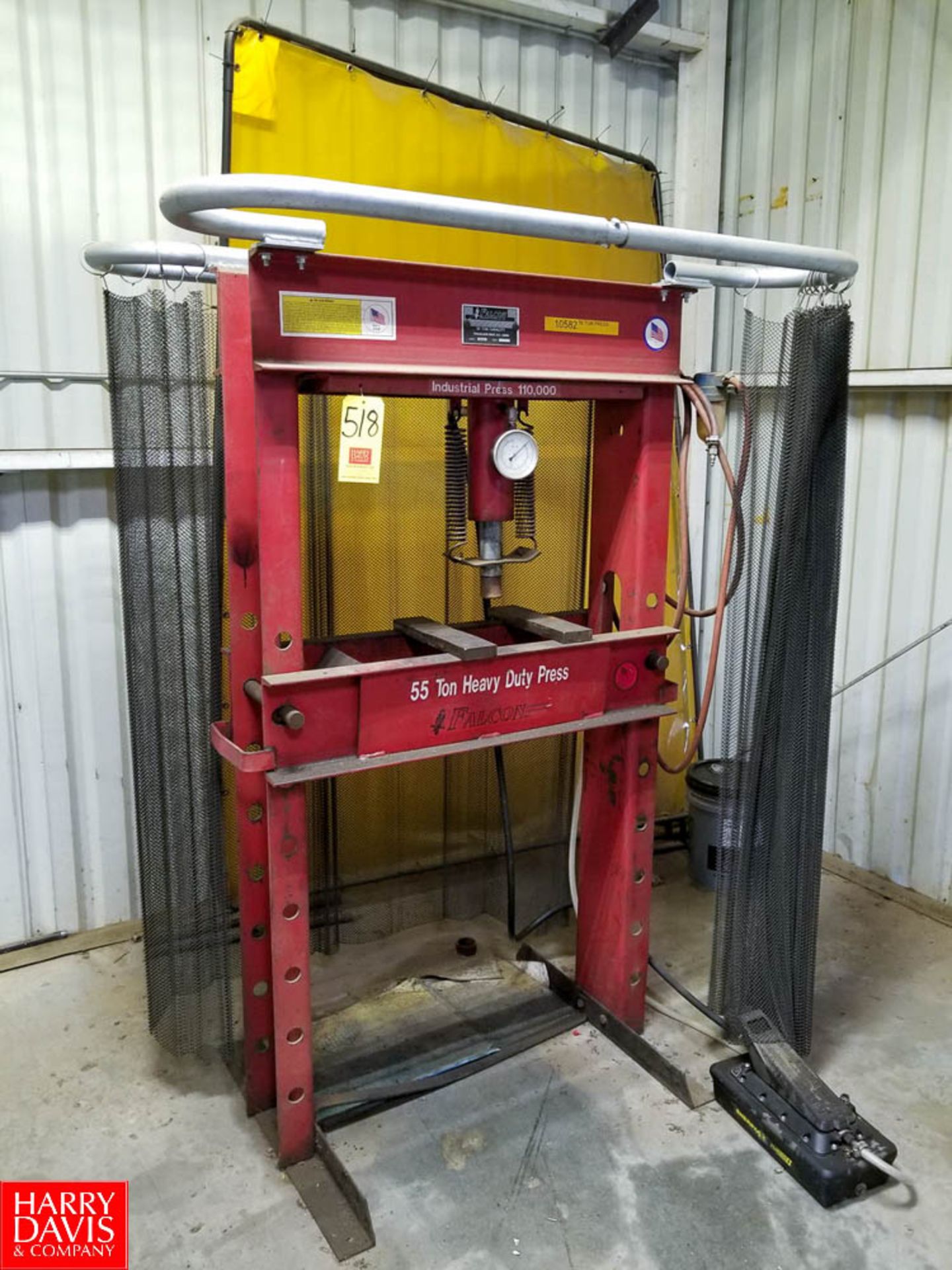 Falcon 55-Ton H-Frame Shop Press Model CBP5500 - Rigging Fee: $150