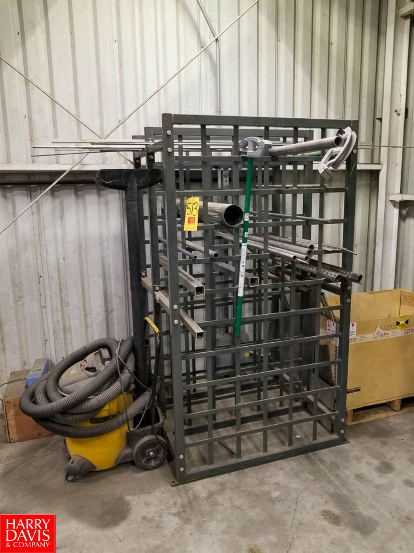 Steel Pipe Rack Dimensions = 42" x 36" x 75" - Rigging Fee: $150