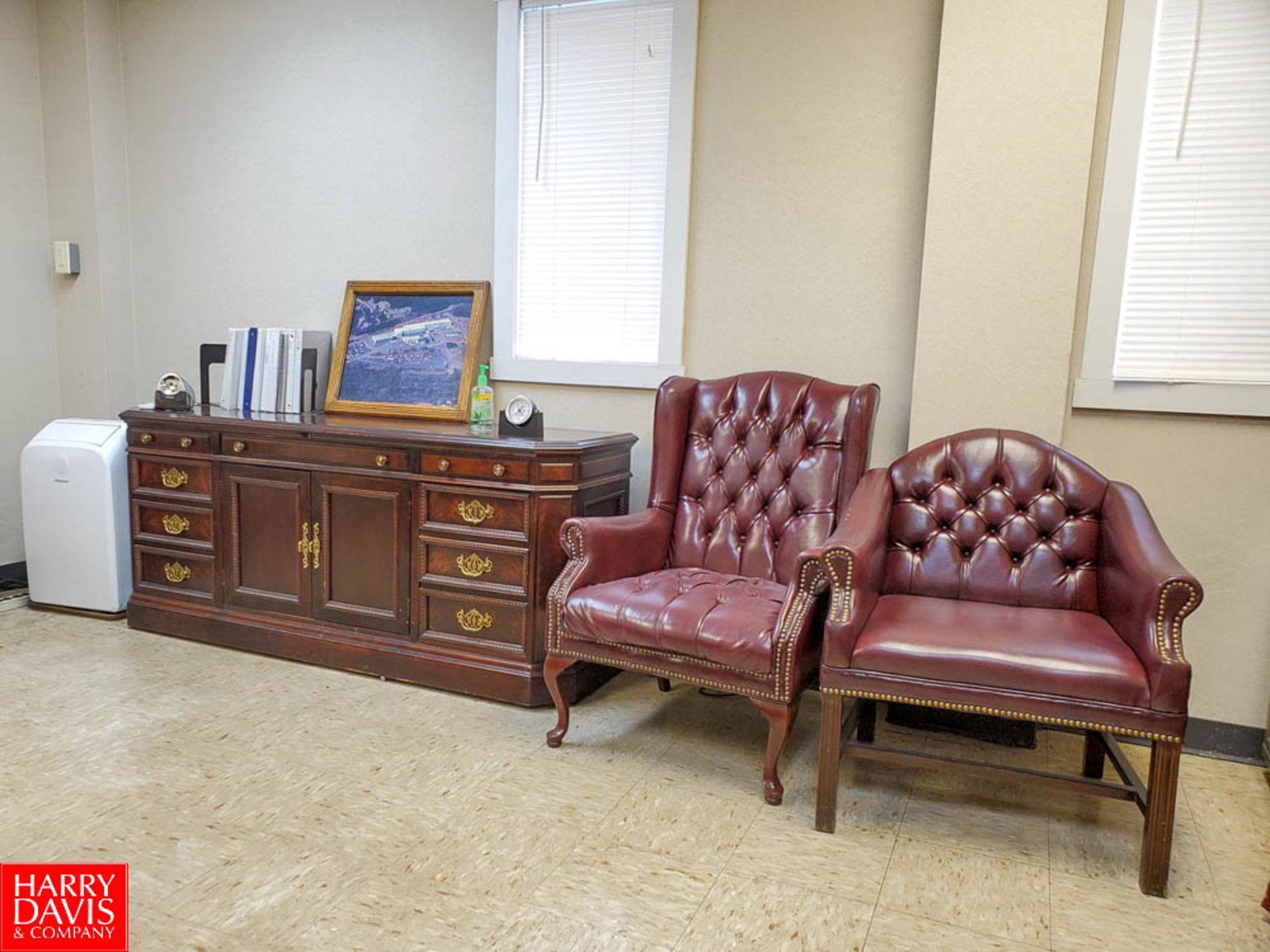 (1) Ornate Solid Wood Desk with Leather Top and Gold Leaf Accents; (1) Ornate Solid Wood Hutch; (1) - Image 2 of 7