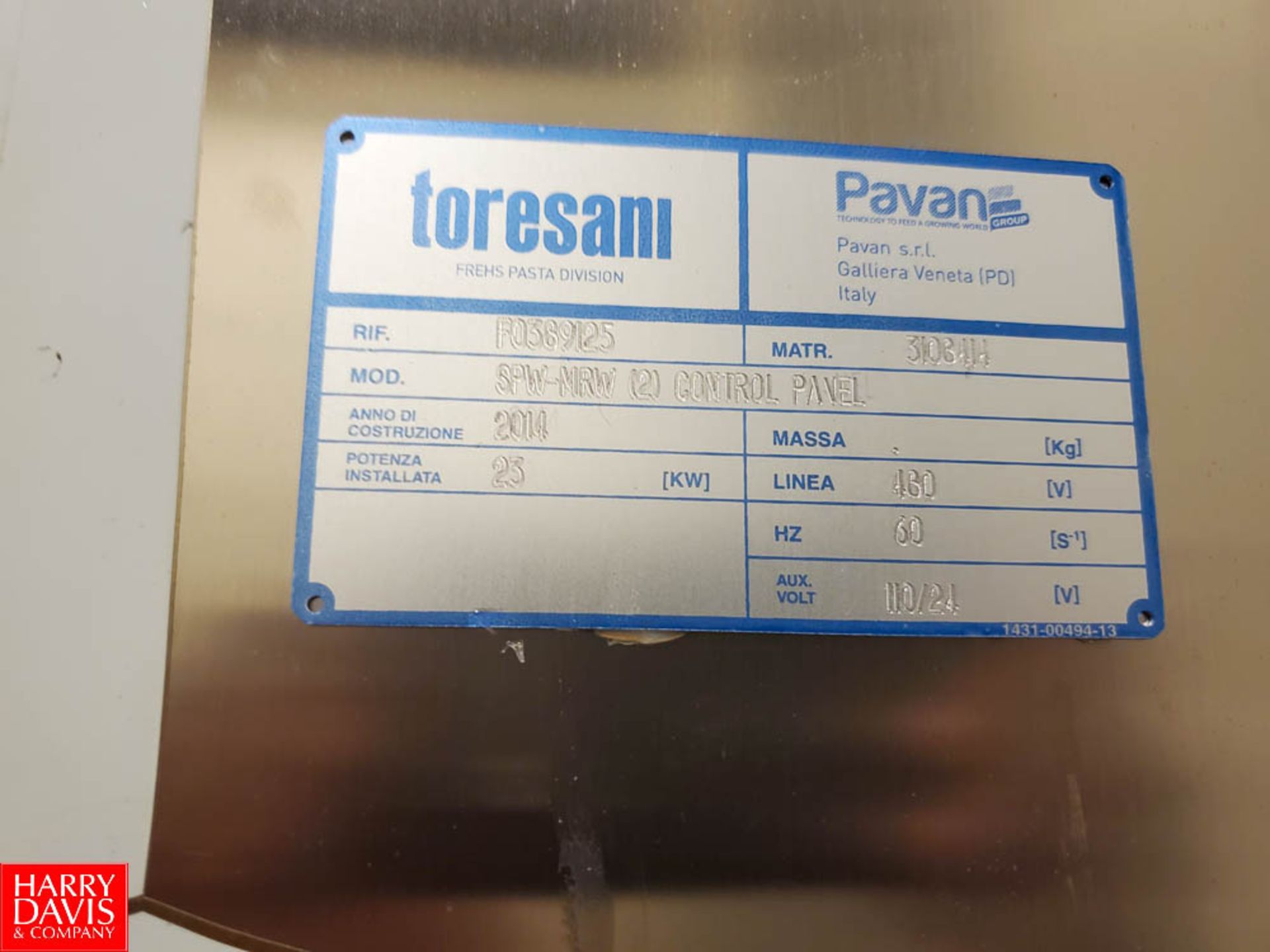 2014 Pavan Tortellini / Tortelloni Forming, Sheeting And Mixing Line with 150 spm Former Model MRW - Image 21 of 21